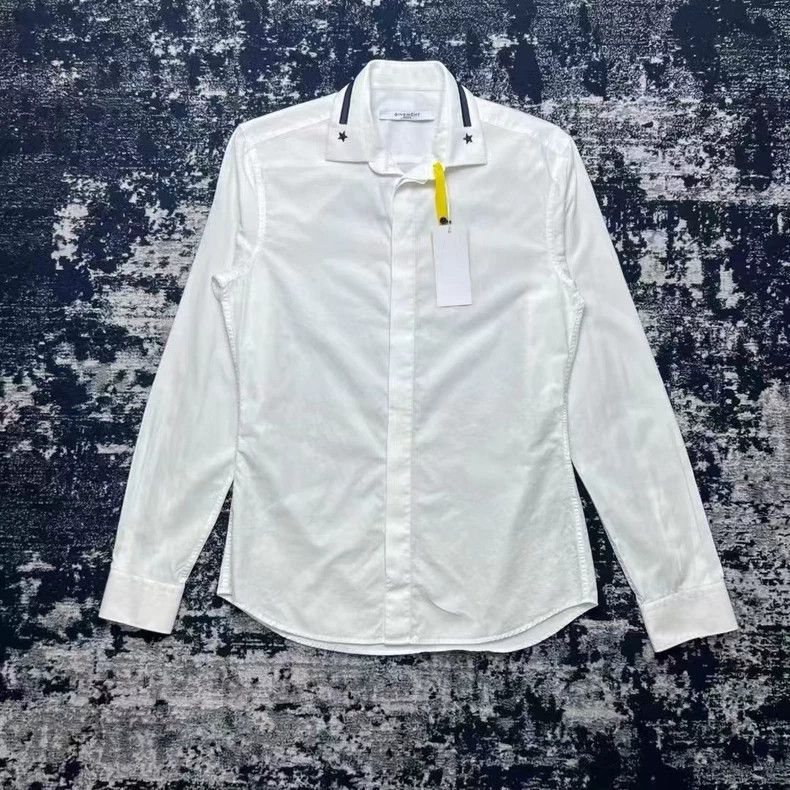Givenchy Givenchy Solid Color Logo Badge Casual Long Sleeve Shirt Size US S / EU 44-46 / 1 - 1 Thumbnail