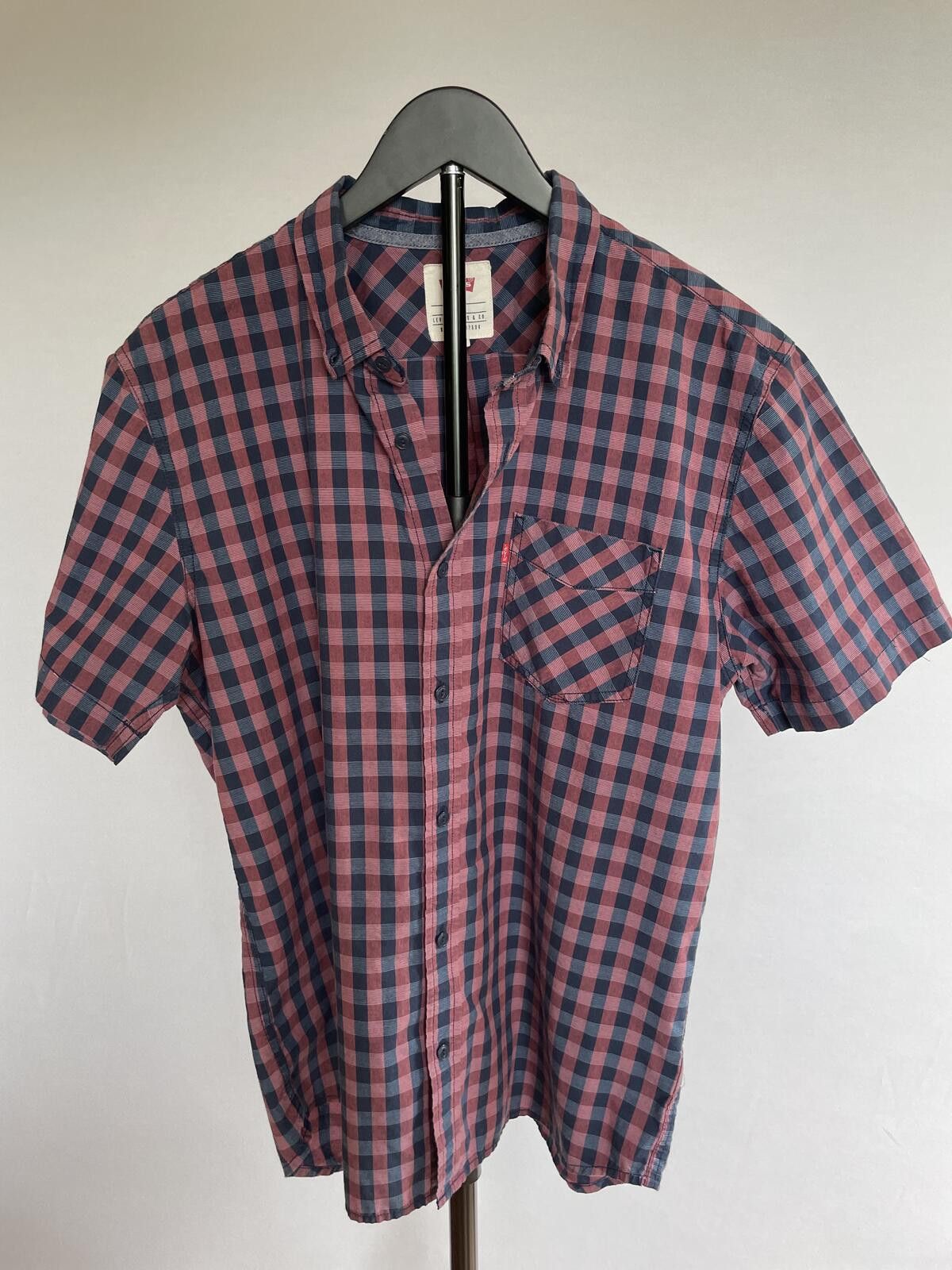 Levi's Levi's Men's Short Sleeve Red Blue Checkered Shirt Large Size US L / EU 52-54 / 3 - 1 Thumbnail