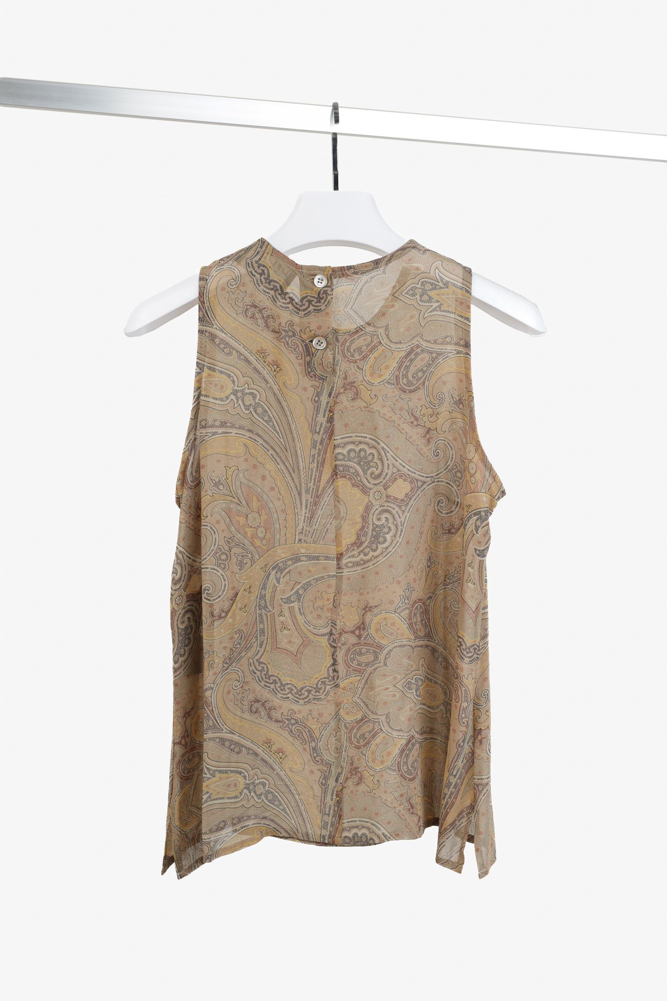 Other Dei Tre for Holt Renfrew Browns Paisley Silk Tank Size L / US 10 / IT 46 - 2 Thumbnail
