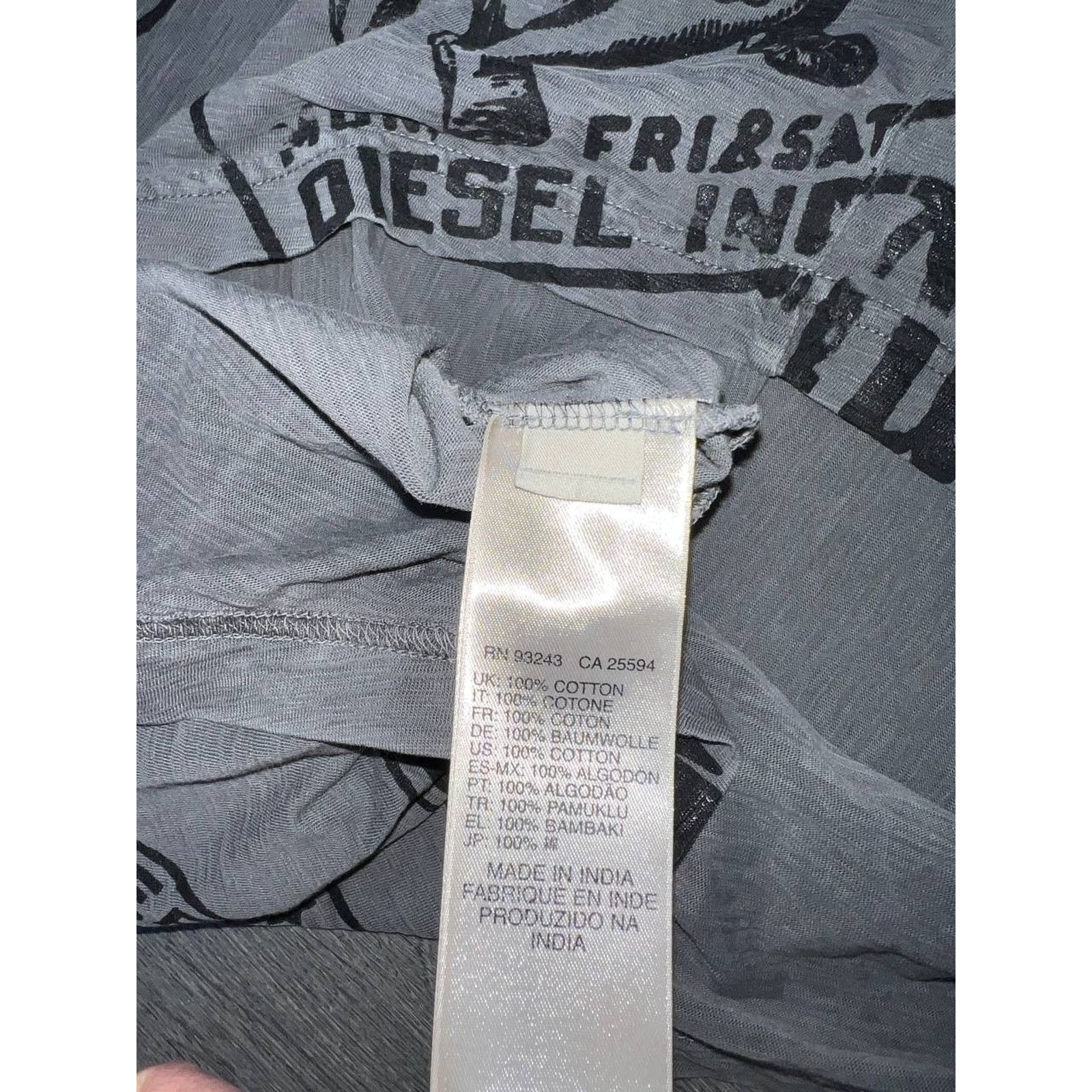 Diesel Diesel Graffiti mens t-shirt short sleeve black L A003165 Size US XXS / EU 40 - 10 Thumbnail
