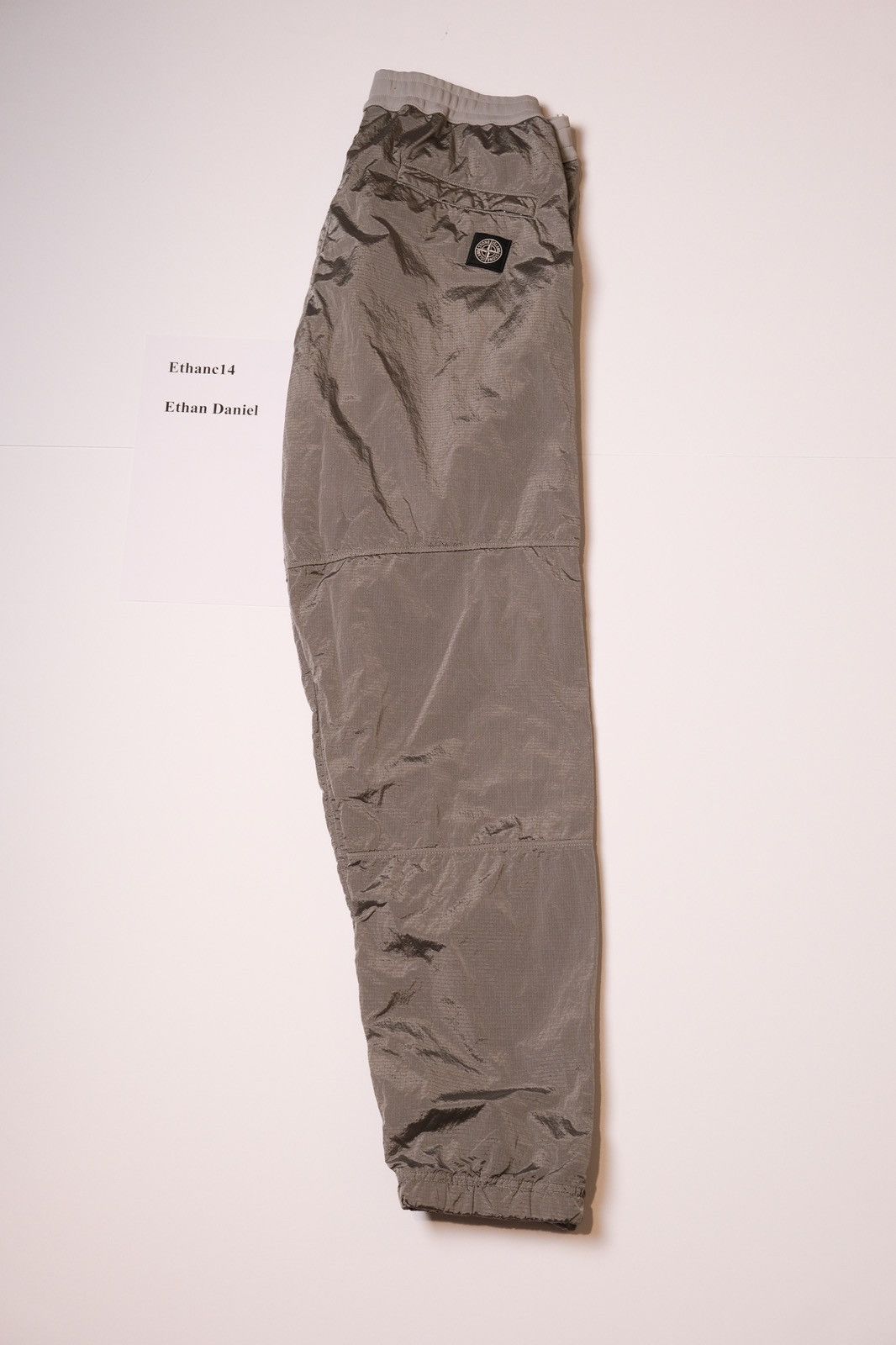 image of Stone Island Metallic Grey Tech Jogger Pants, Men's (Size 36)