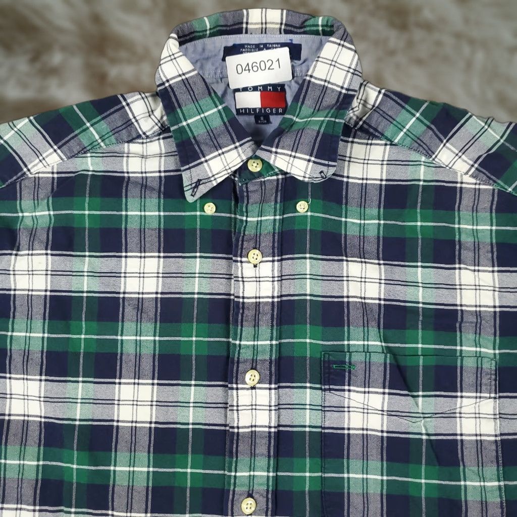 Tommy Hilfiger Tommy Hilfiger Shirt Mens Small Blue Green Plaid Button Up Short Sleeve Casual Size US S / EU 44-46 / 1 - 1 Thumbnail