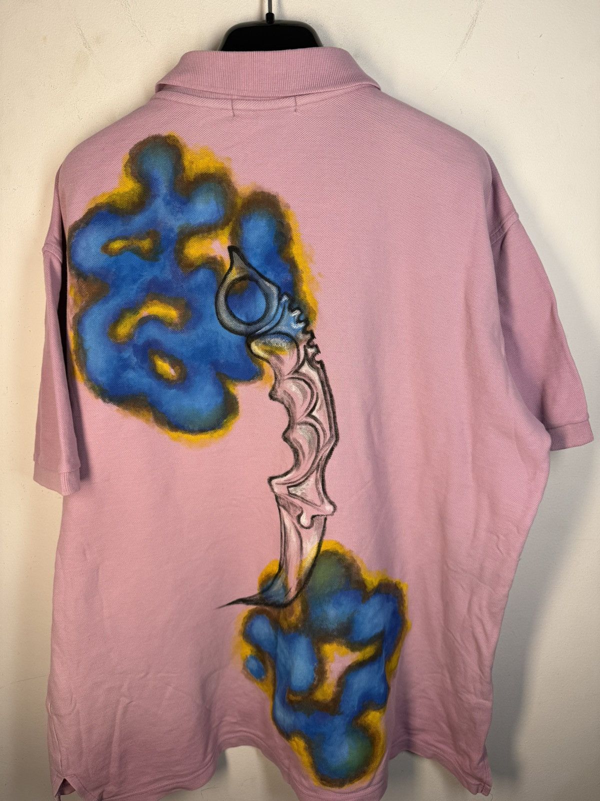 Yves Saint Laurent 1of1 YSL Polo Shirt Pink Art Vintage Tee Button Up y2k Size US XL / EU 56 / 4 - 3 Thumbnail