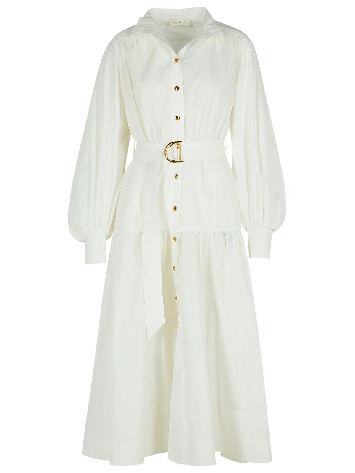 Zimmermann ZIMMERMANN White Cotton Dress Size L / US 10 / IT 46 - 1 Thumbnail