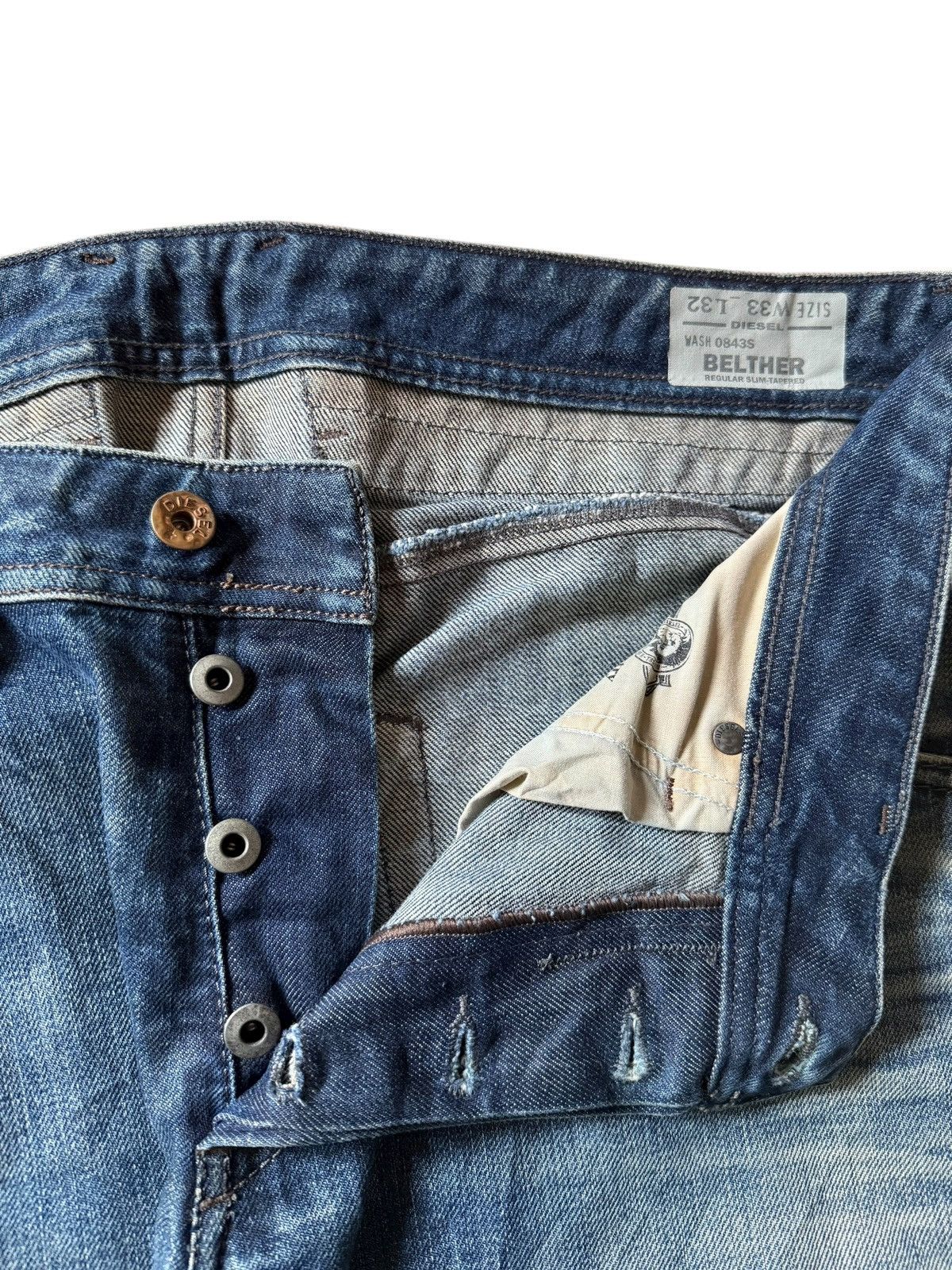 Diesel Vintage Diesel Belther Mud Wash Distressed Jeans Size 35" - 5 Thumbnail