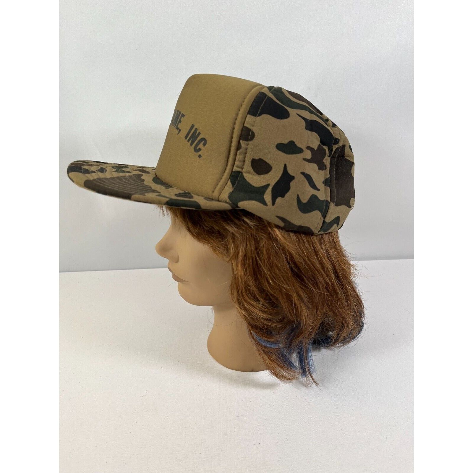 Vintage Vintage Blue Flame Camo Snapback Hat Classic Trucker Cap Size ONE SIZE - 4 Thumbnail