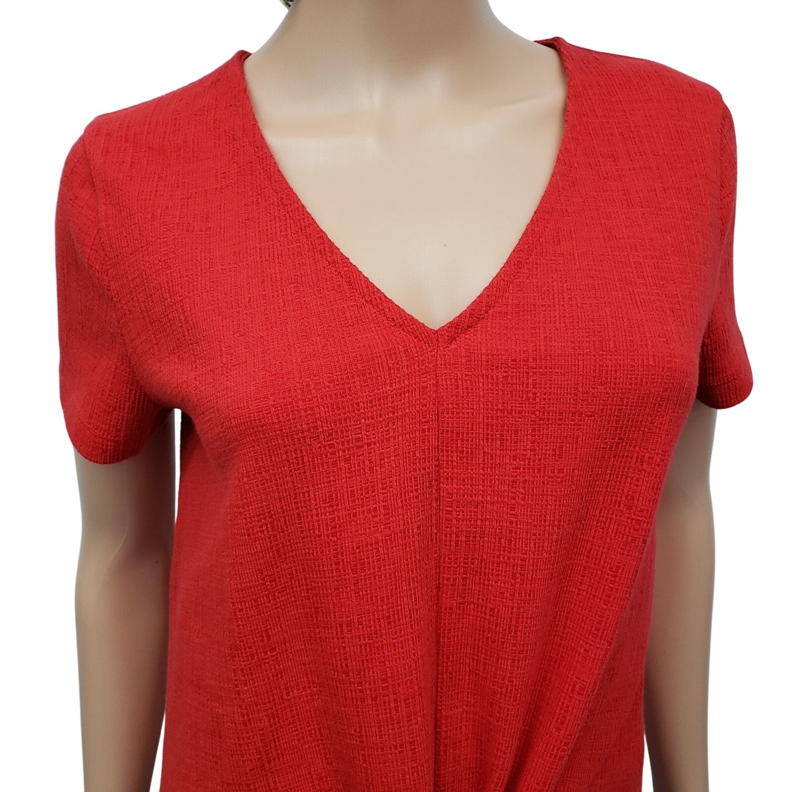 J.Crew J. Crew Tie front Textured V-neck Tee Top S Short Sleeve Size S / US 4 / IT 40 - 5 Thumbnail