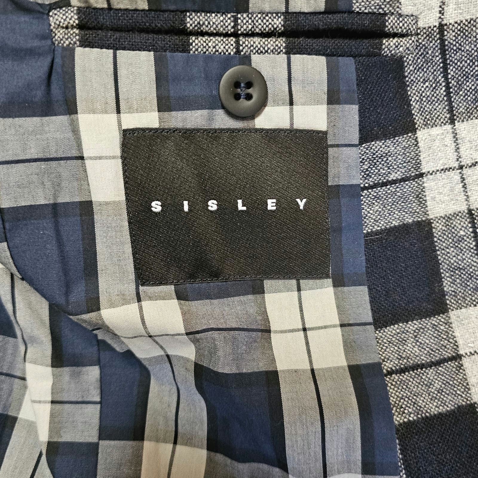 Sisley Sisley Made in Italy Mens Slim Fit Gray/Black Blazer szSmall Size US S / EU 44-46 / 1 - 3 Thumbnail