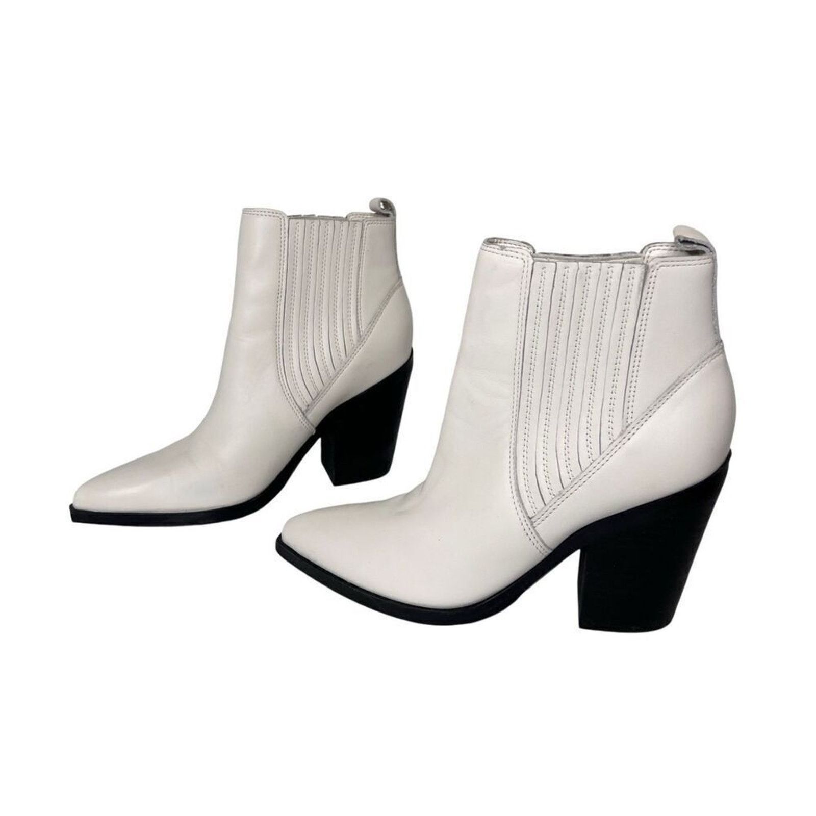 Marc Fisher Marc Fisher Carves Cream Leather Gored Pullon Bootie Boot 6M Size US 6 / IT 36 - 5 Thumbnail