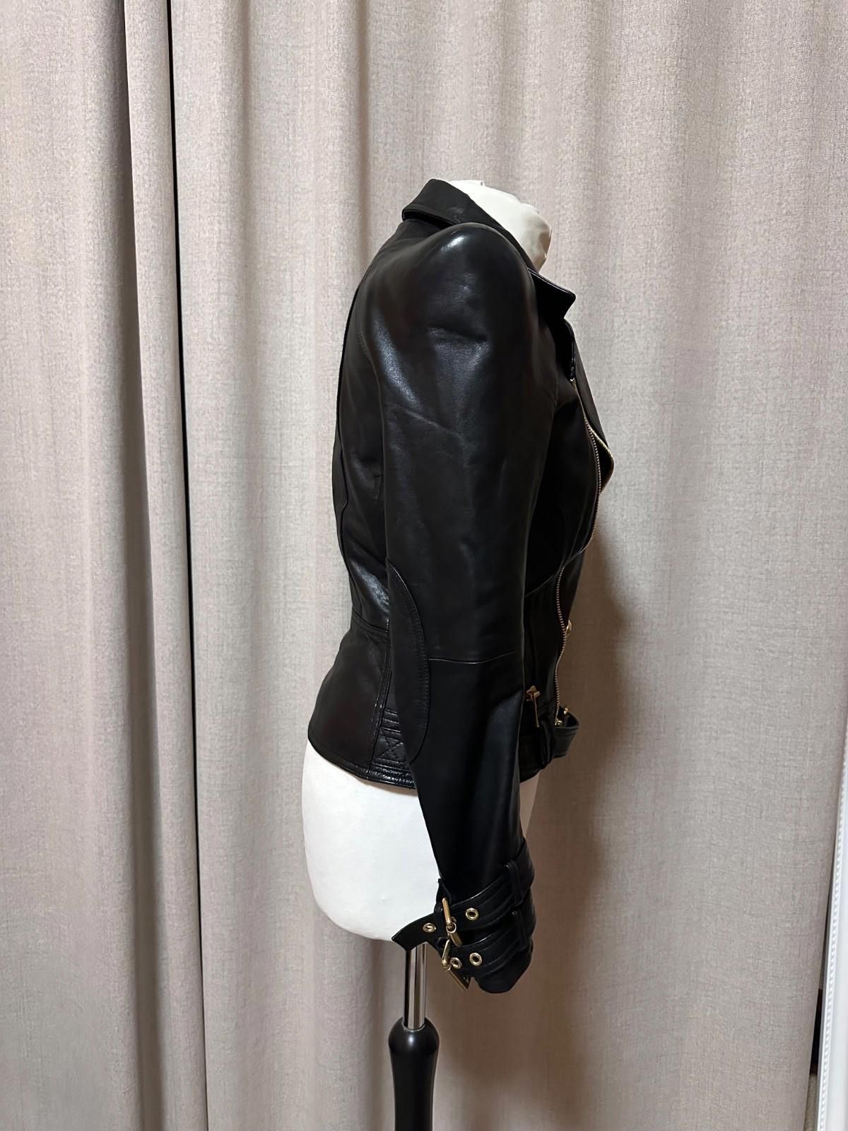 Balmain × H&M BALMAIN for H&M Women Black Leather Biker Jacket US8 EU38 Size M / US 6-8 / IT 42-44 - 5 Thumbnail