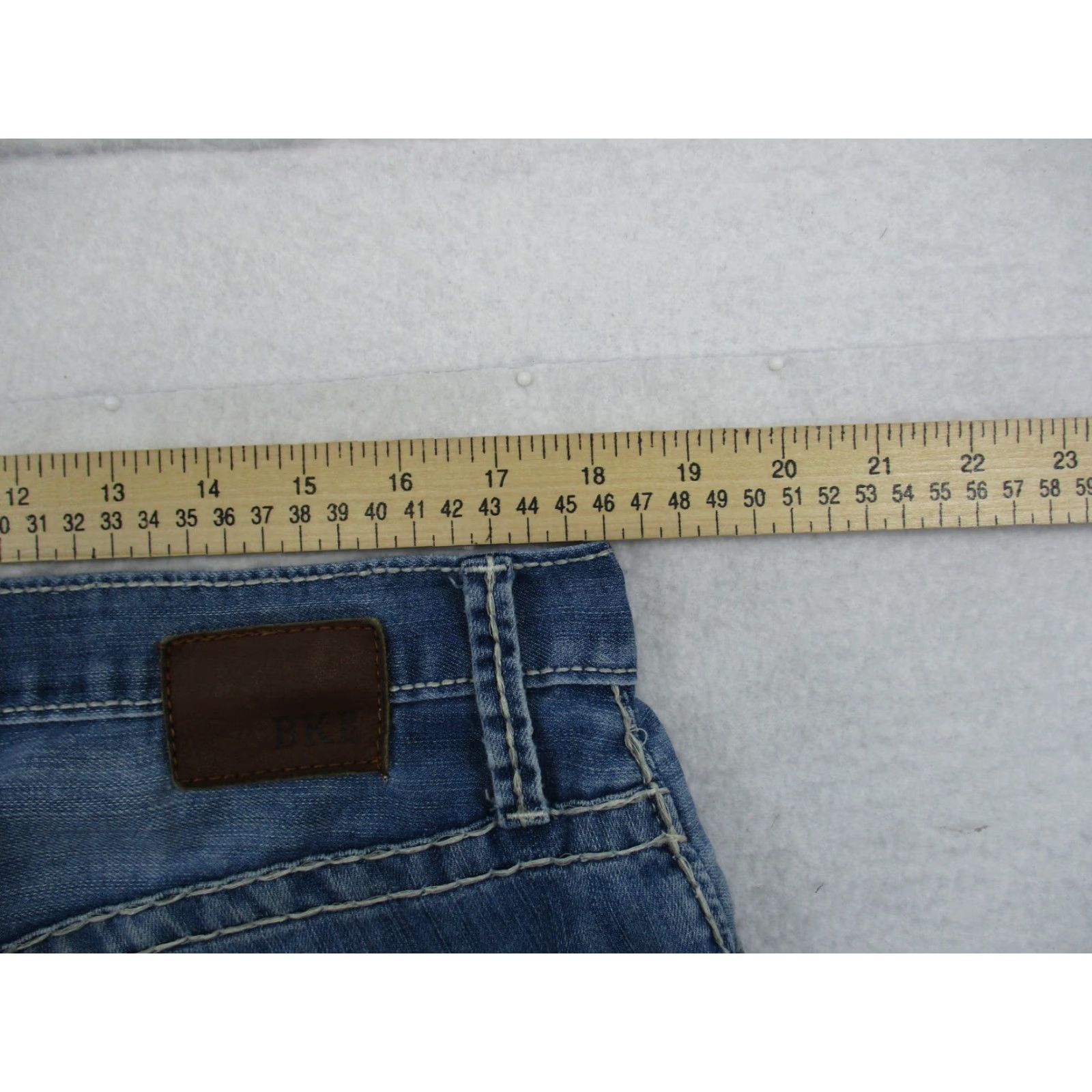 BKE BKE Buckle Jeans Derek 33 R Relaxed Straight Stone Washed Denim Embroidered Blue Mens Size US 33 - 6 Thumbnail