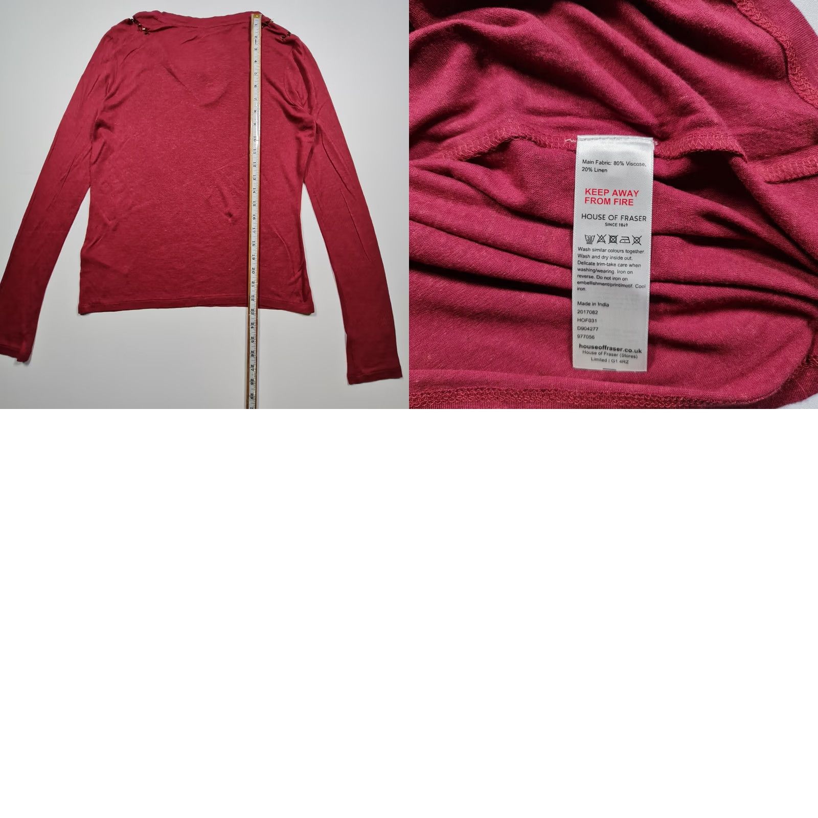 Vintage Label Lab Womens T Shirt Pink Long Sleeve V-Neck Marnie Top UK6 Size M / US 6-8 / IT 42-44 - 8 Thumbnail