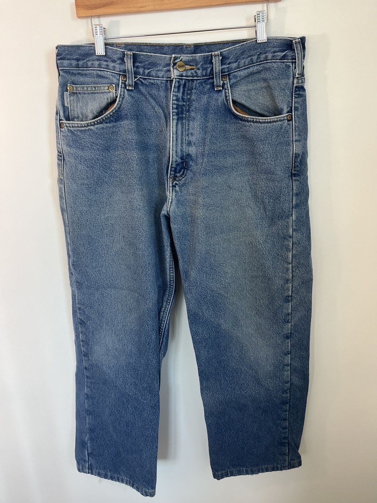 Carhartt Vintage Flannel Lined Distressed Faded Jeans Size US 34 / EU 50 - 1 Thumbnail