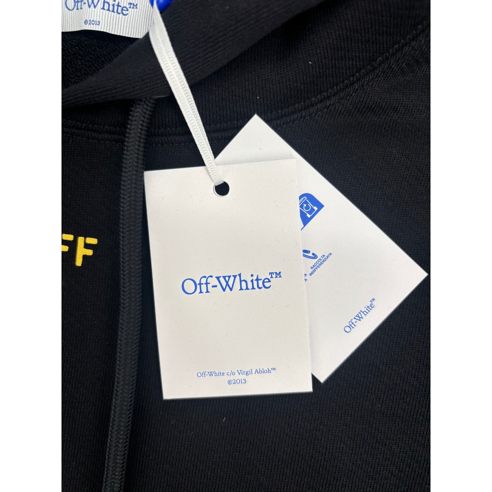 Off-White OFF-WHITE "Sprayed Arrows" Black & Yellow Hoodie Size XS Size US XS / EU 42 / 0 - 6 Thumbnail
