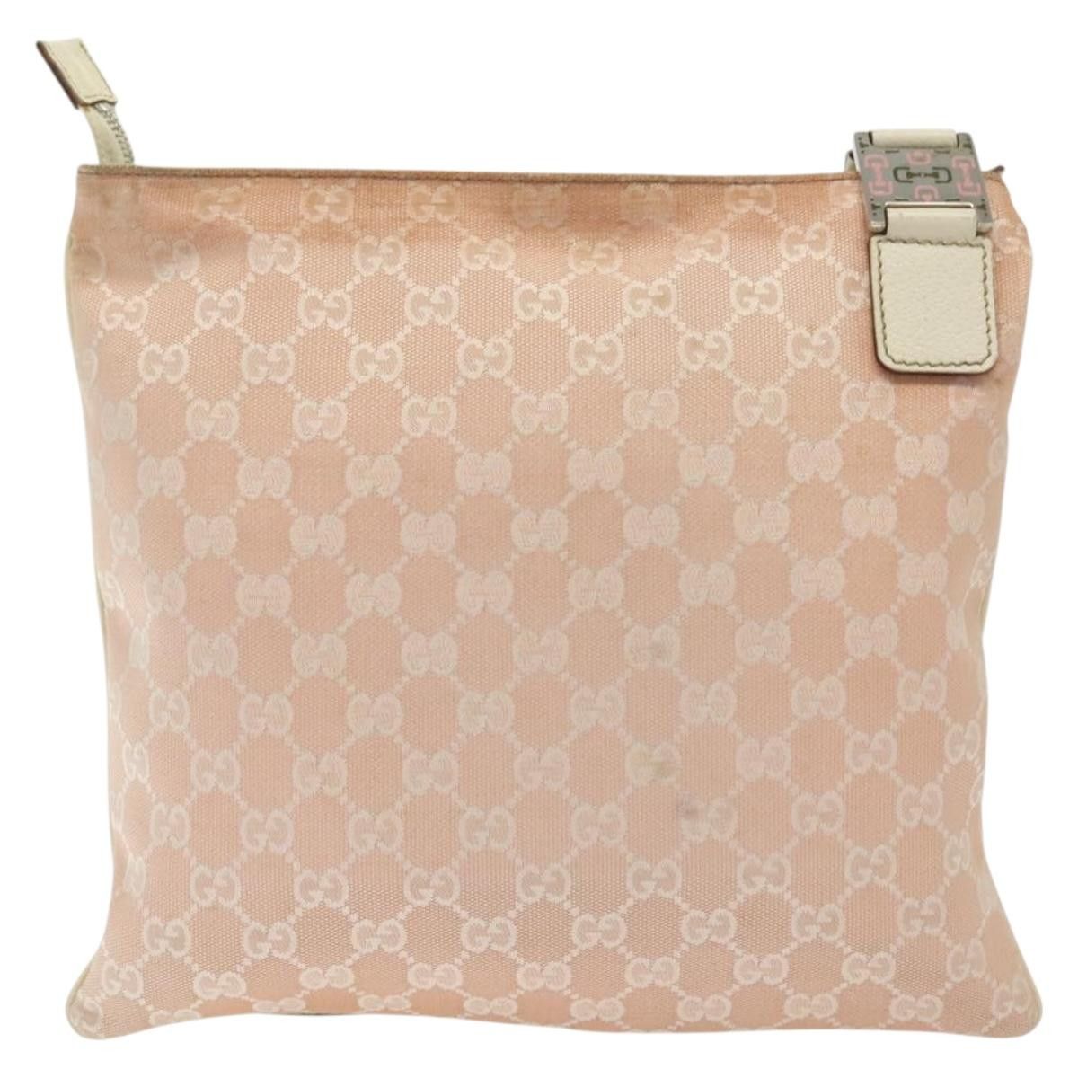 Gucci GUCCI GG Canvas Sherry Line Shoulder Bag Pink Silver Khaki Size ONE SIZE - 3 Thumbnail