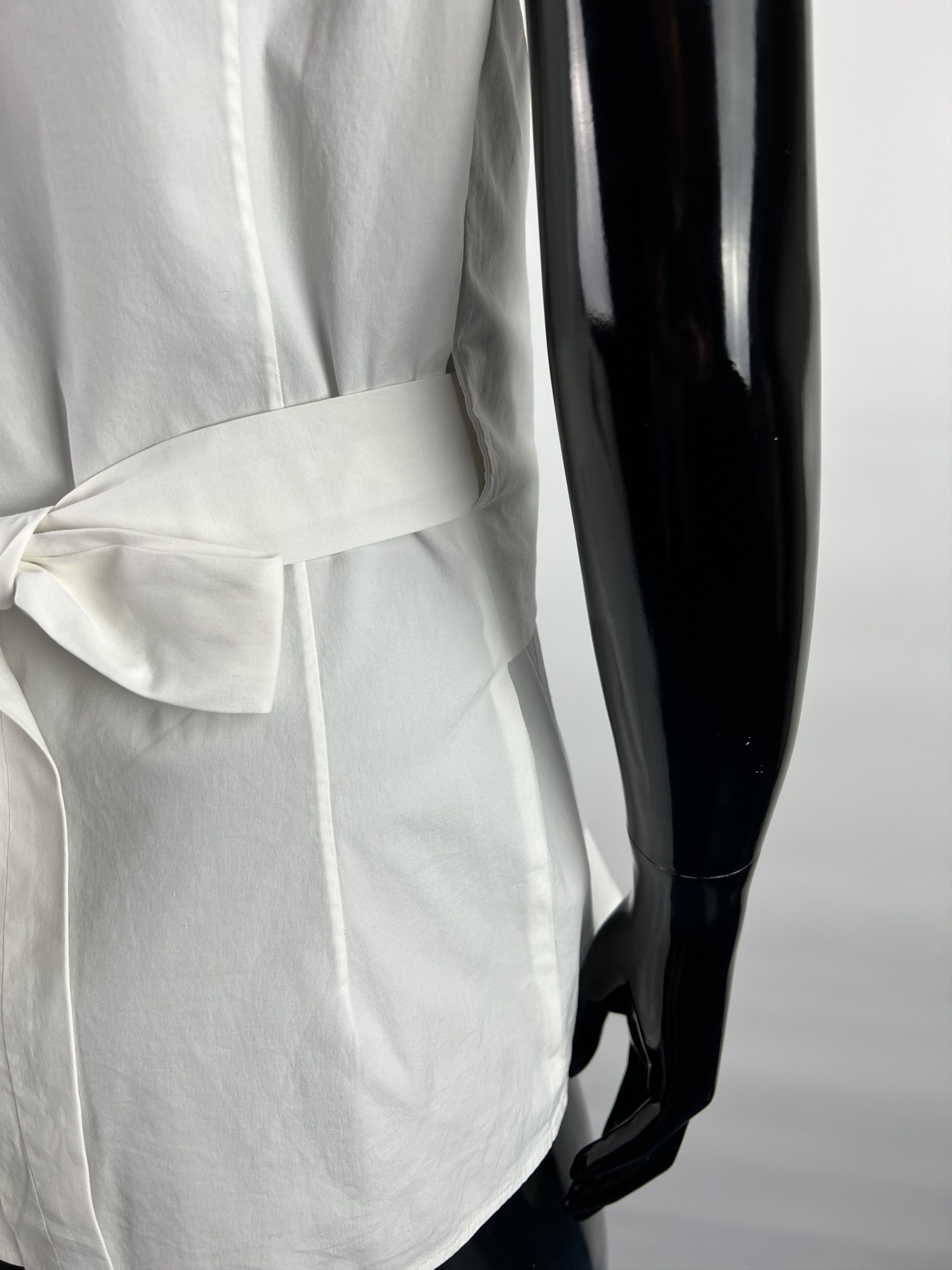 The Row The Row White Cotton Sleeveless Belted Blouse Size L / US 10 / IT 46 - 5 Thumbnail