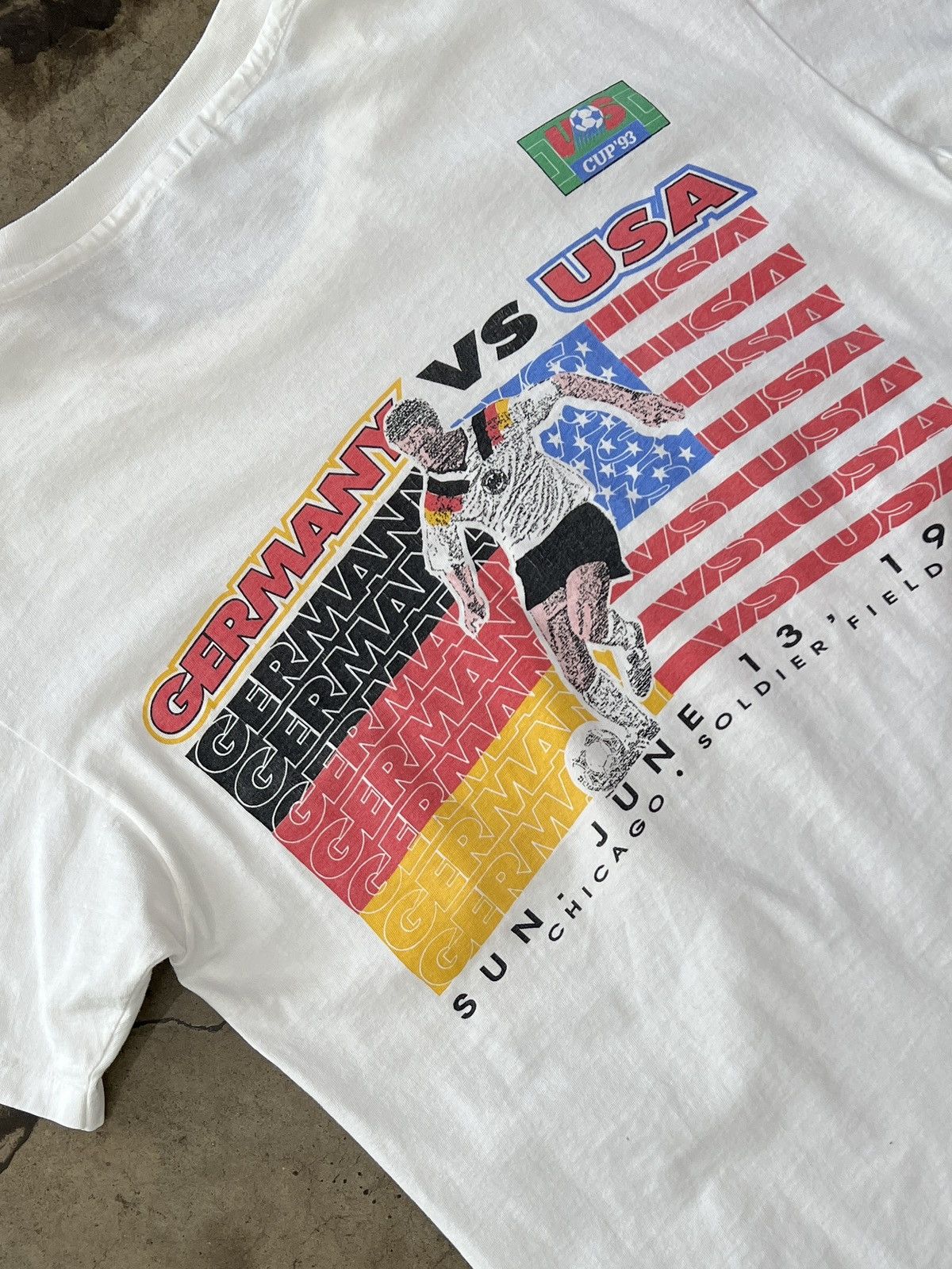 Vintage Vintage 1993 World Cup USA Germany Soccer Tee Large Size US L / EU 52-54 / 3 - 4 Thumbnail