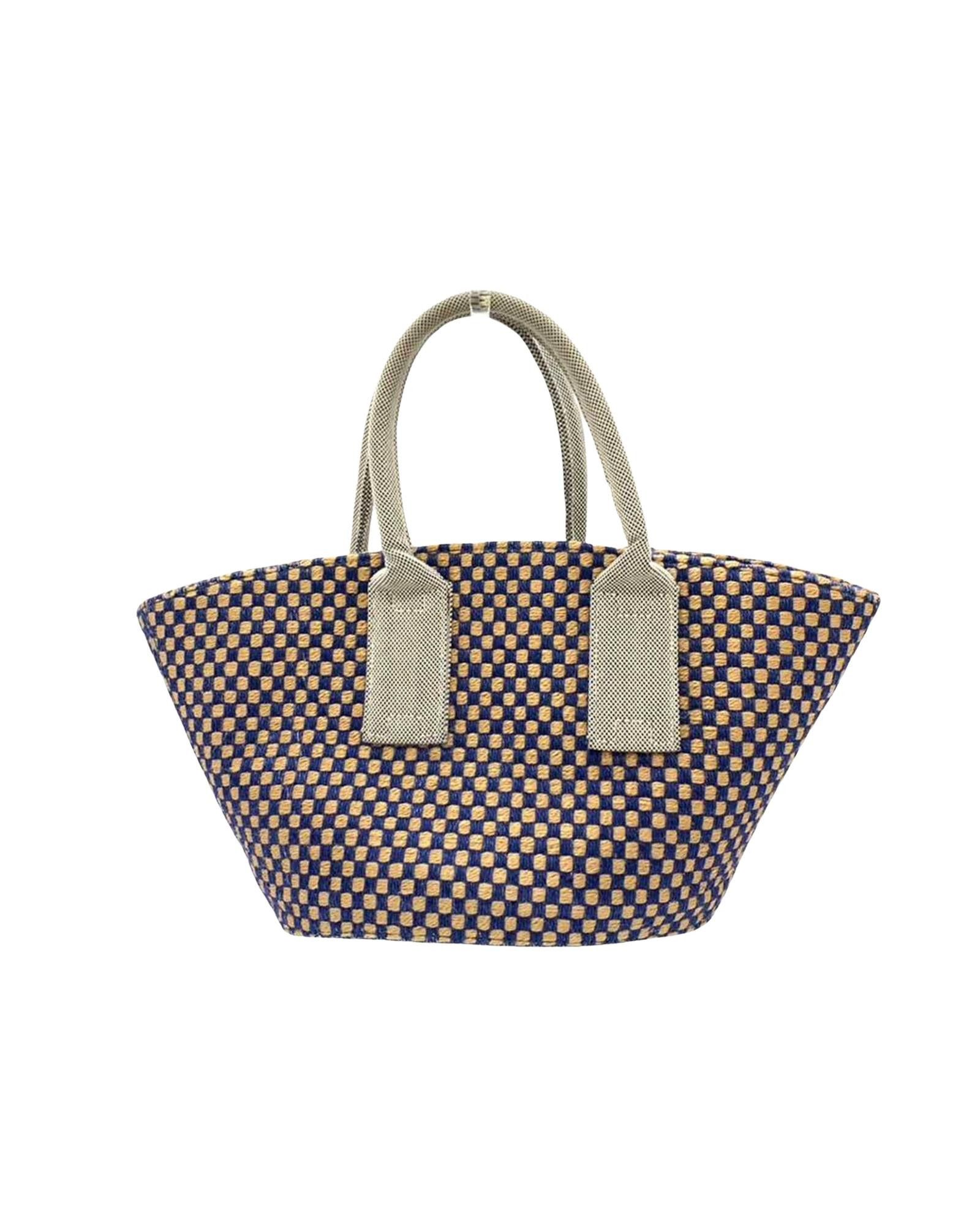 image of Hermes Chic Navy Hemp Handbag And Tote Bag, Women's