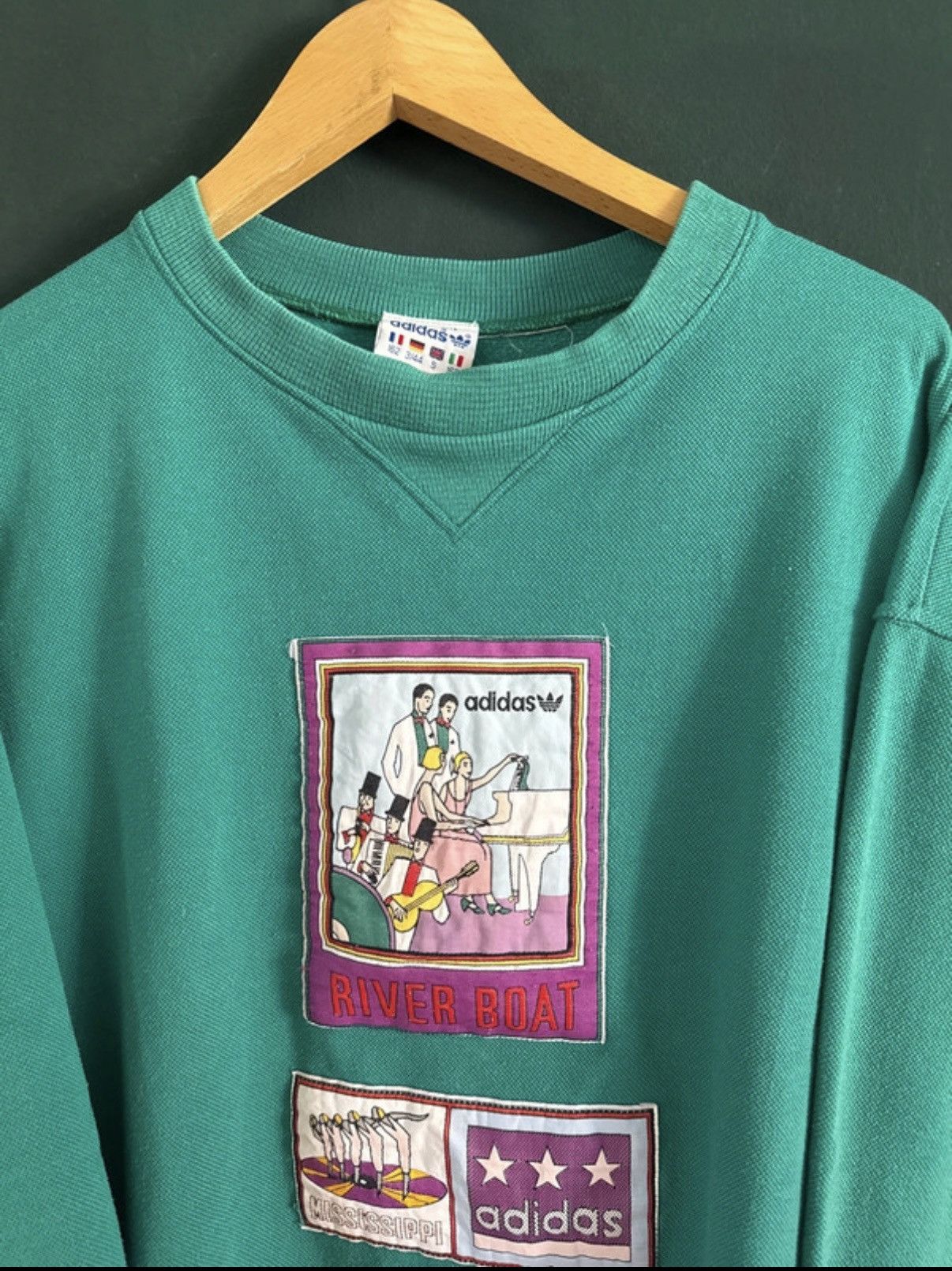 Adidas Rare adidas Vintage Sweatshirt 90s „River Boat“ (passt M) Size US S / EU 44-46 / 1 - 2 Thumbnail