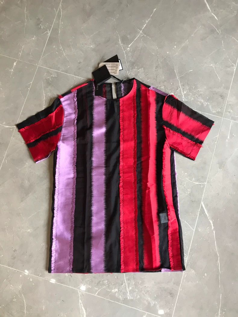 Versace Versace Striped Silk Short Sleeve Top - dmc Size US M / EU 48-50 / 2 - 1 Thumbnail