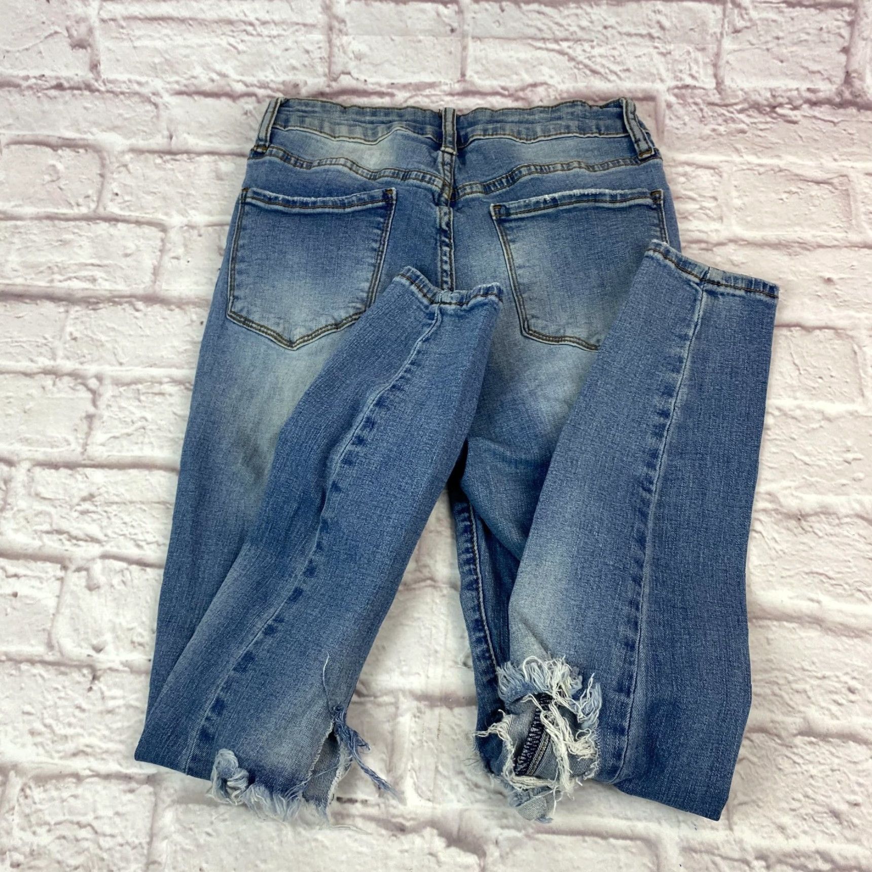 Vintage S.O.N.G Jeans Womens 7 28 Distressed Super High Rise Skinny Ankle Denim Pants Size 28" / US 6 / IT 42 - 4 Thumbnail