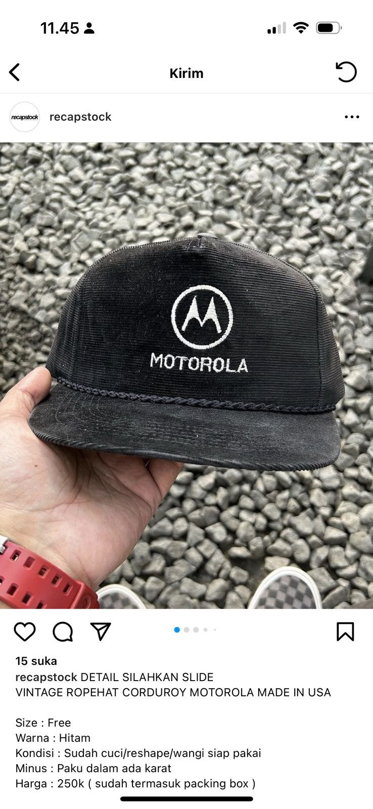 Motorola × Vintage Vintage hat Motorola Size ONE SIZE - 6 Thumbnail