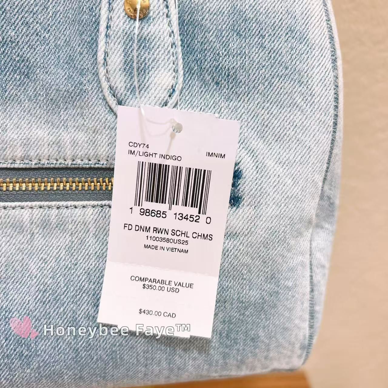 Coach Rowan Satchel Bag In Loved Denim With Charms CDY74 Size ONE SIZE - 10 Thumbnail