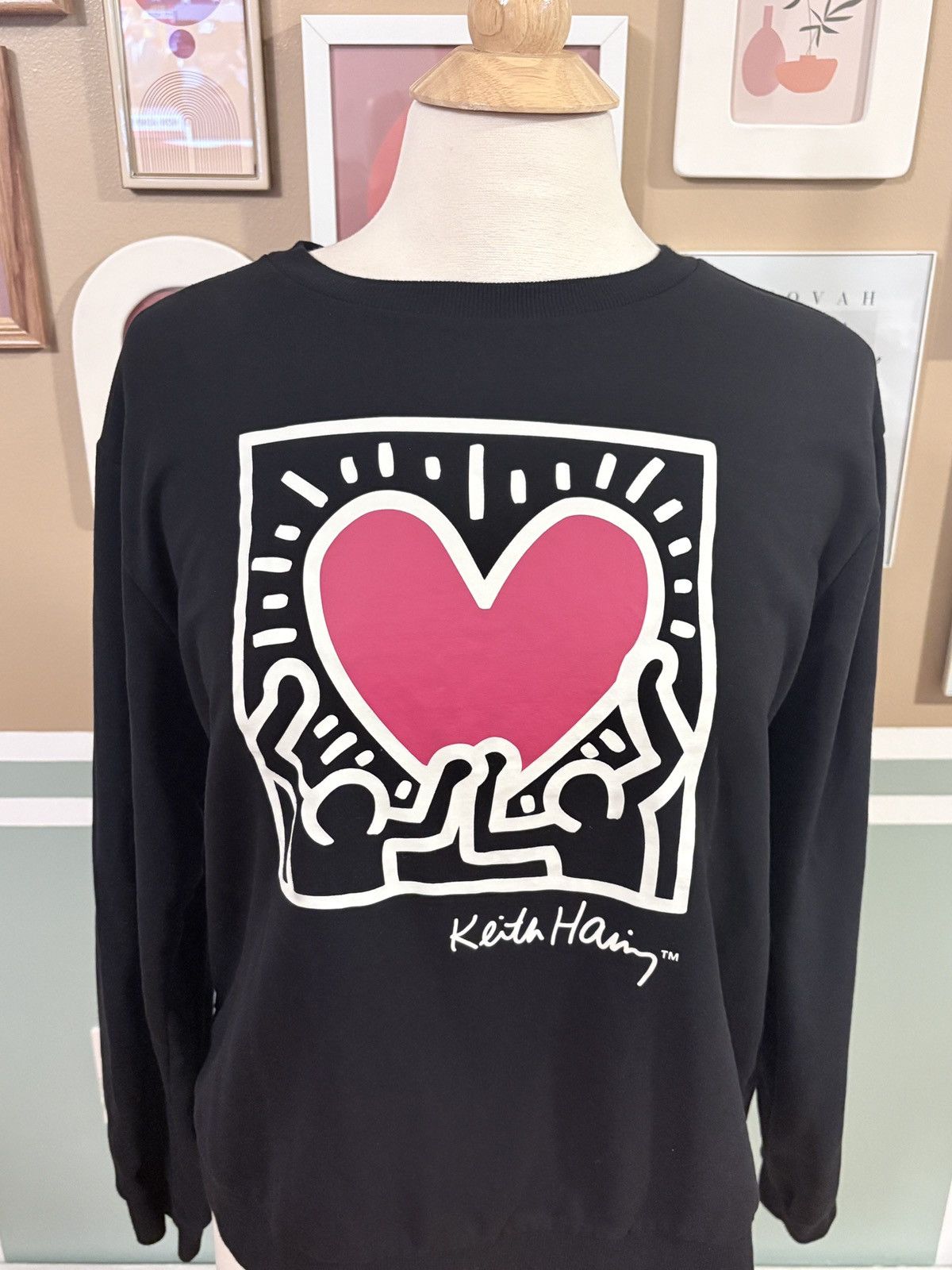Keith Haring Keith Haring Black Heart Graphic Logo Sweatshirt Size L / US 10 / IT 46 - 4 Thumbnail