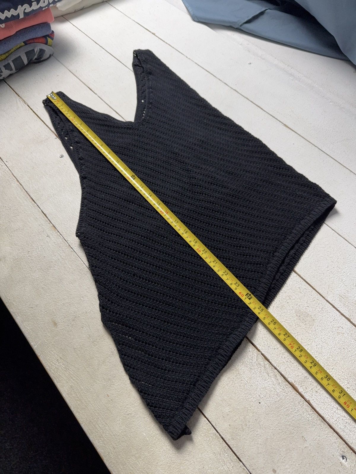 Armani Exchange Armani Exchange Black Knit Crochet Asymmetric Tank Top Size S / US 4 / IT 40 - 15 Thumbnail