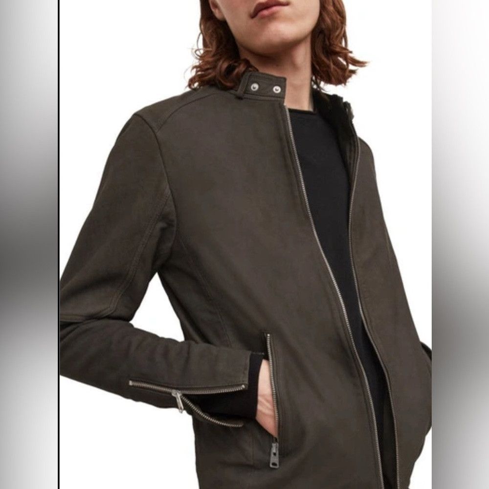 Allsaints All Saints Cora Suede Leather jacket XS olive NWT MSRP $600 Size US XS / EU 42 / 0 - 10 Thumbnail