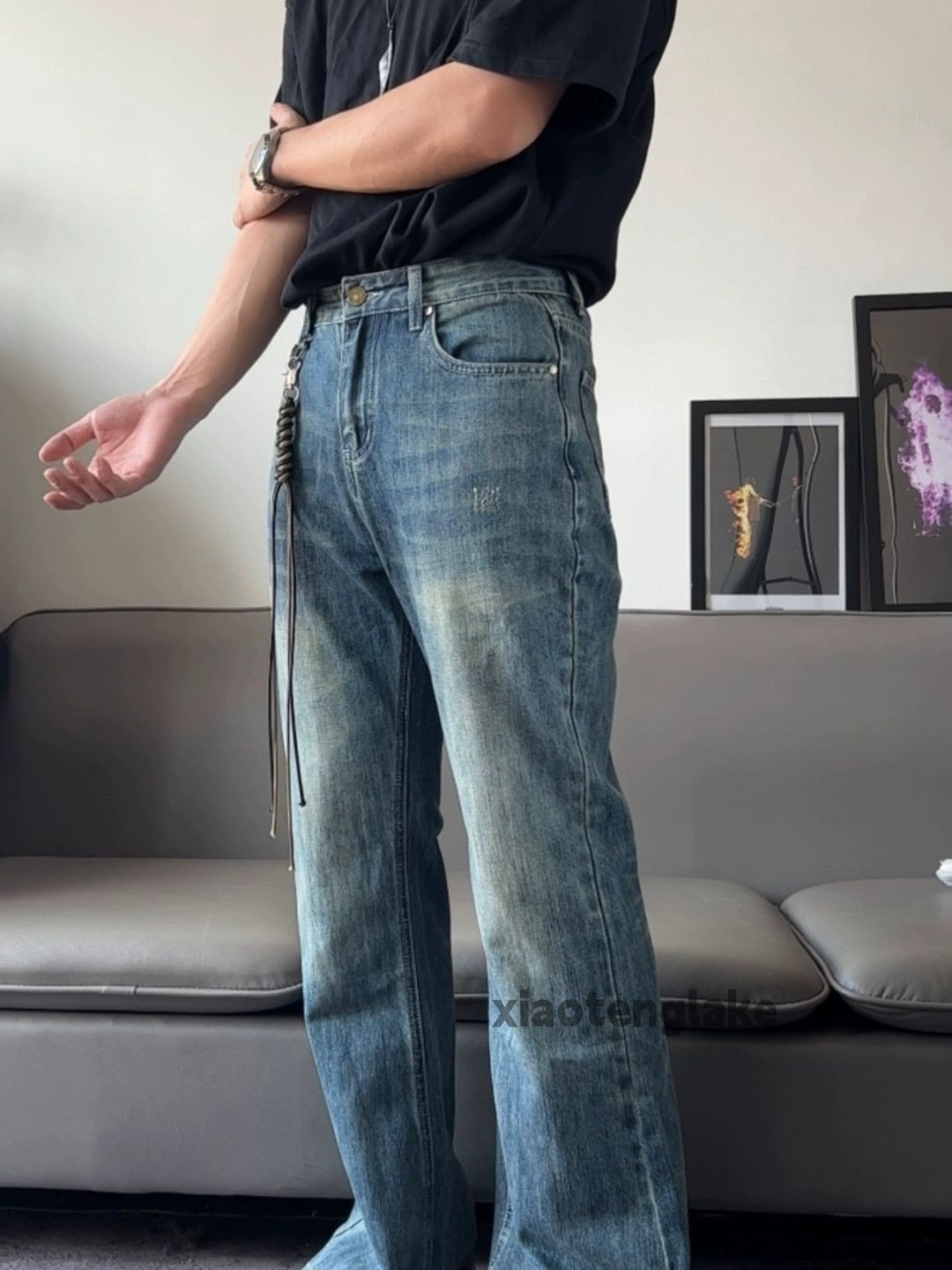 Jean × Vintage washed faded cleanfit skate hiphop flared jeans Size US 32 / EU 48 - 5 Thumbnail