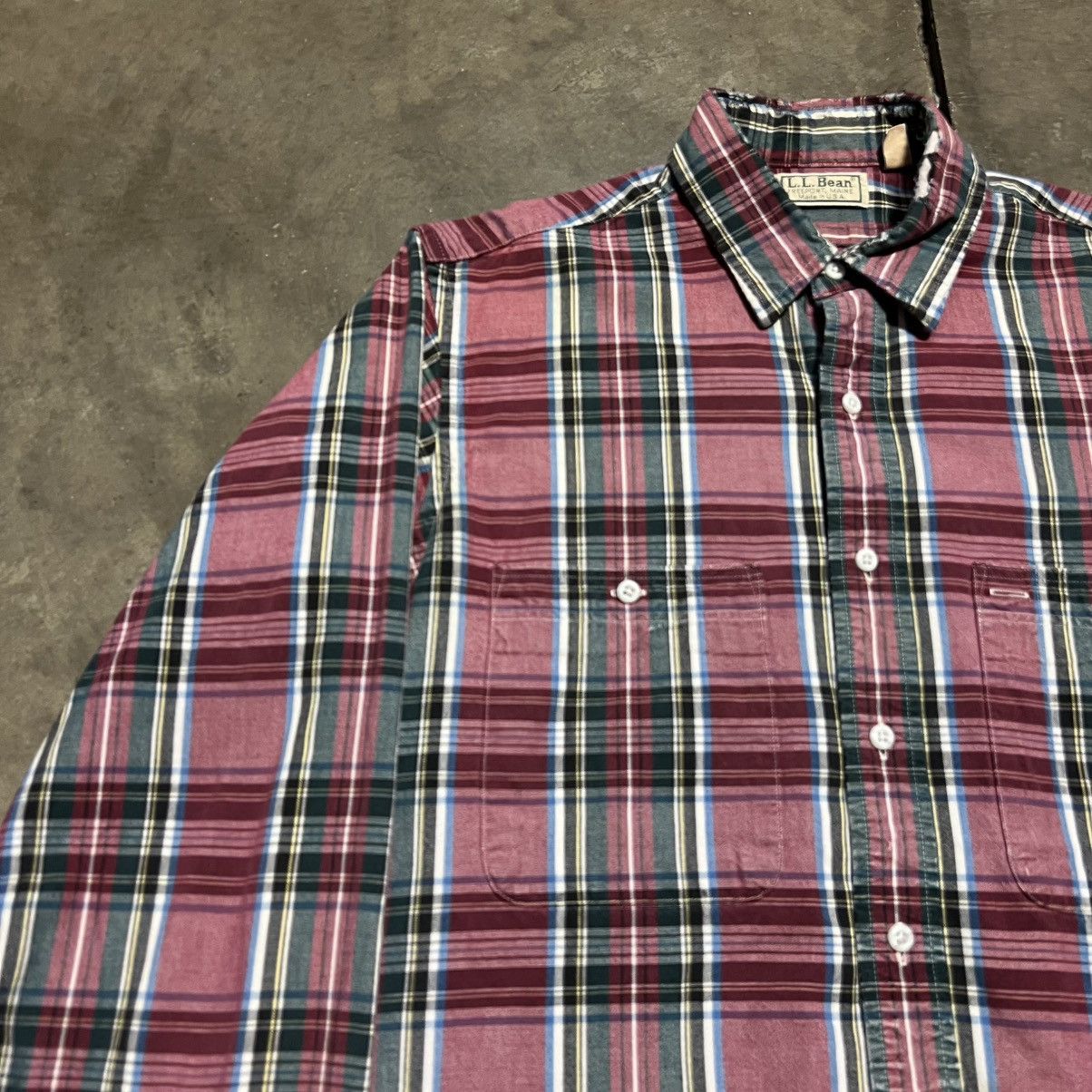 L.L. Bean Vintage LL Bean Plaid Flannel Shirt Button Up Outdoor Hiking Size US L / EU 52-54 / 3 - 3 Thumbnail