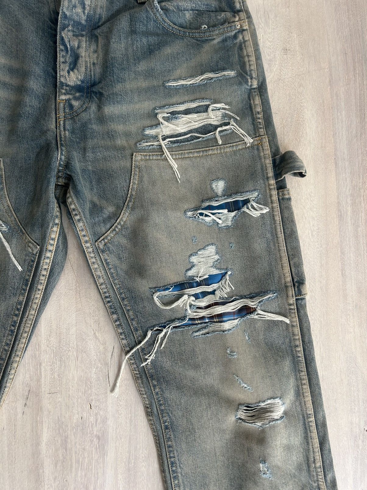 Amiri AMIRI Clay Indigo Plaid Carpenter Jeans SIZE 34 Size US 34 / EU 50 - 3 Thumbnail