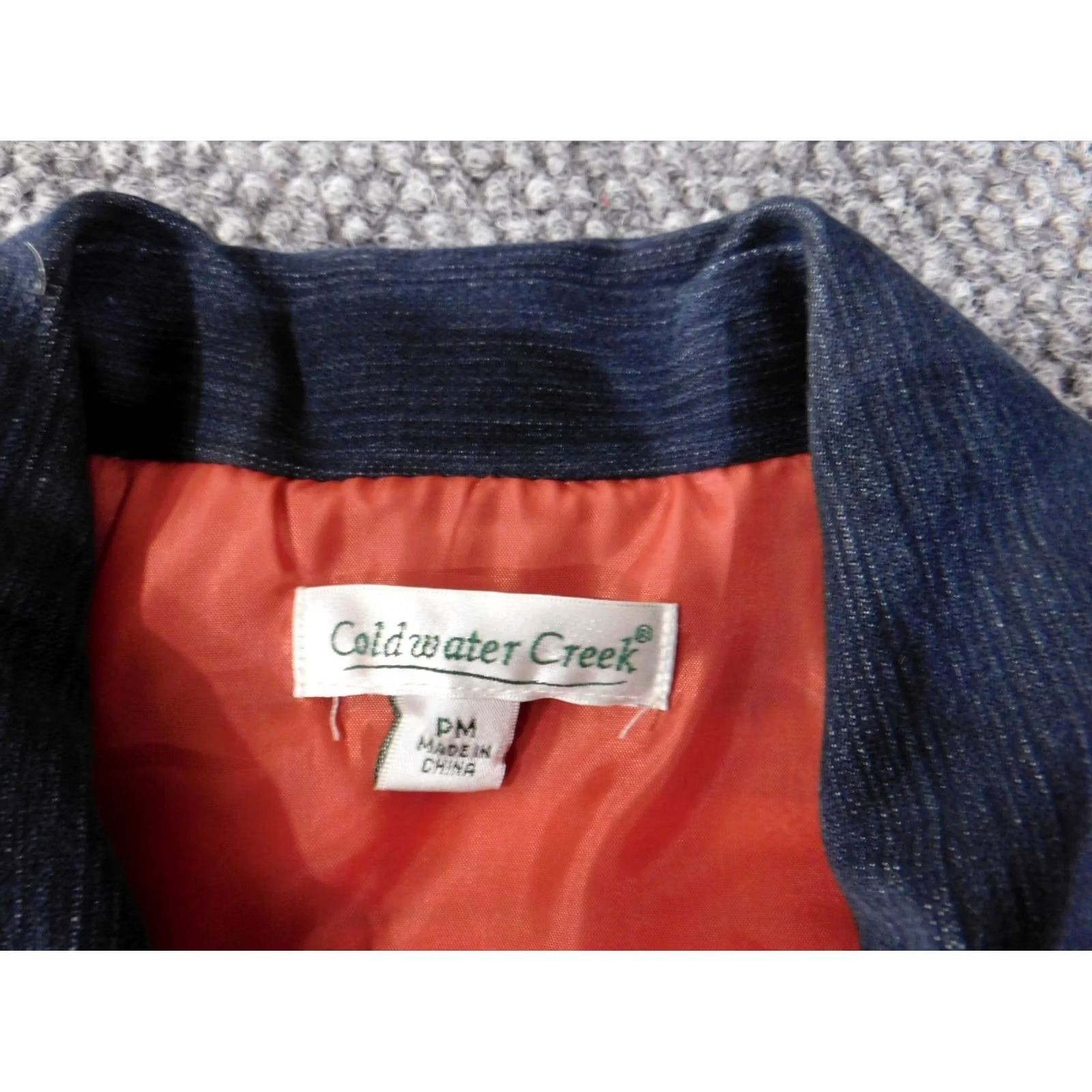 Coldwater Creek coldwater creek Jacket Women PM Red Striped Lined Button Mid-Length Regular Cotton Canvas Fall Spring Vintage: No gras Size M / US 6-8 / IT 42-44 - 5 Thumbnail