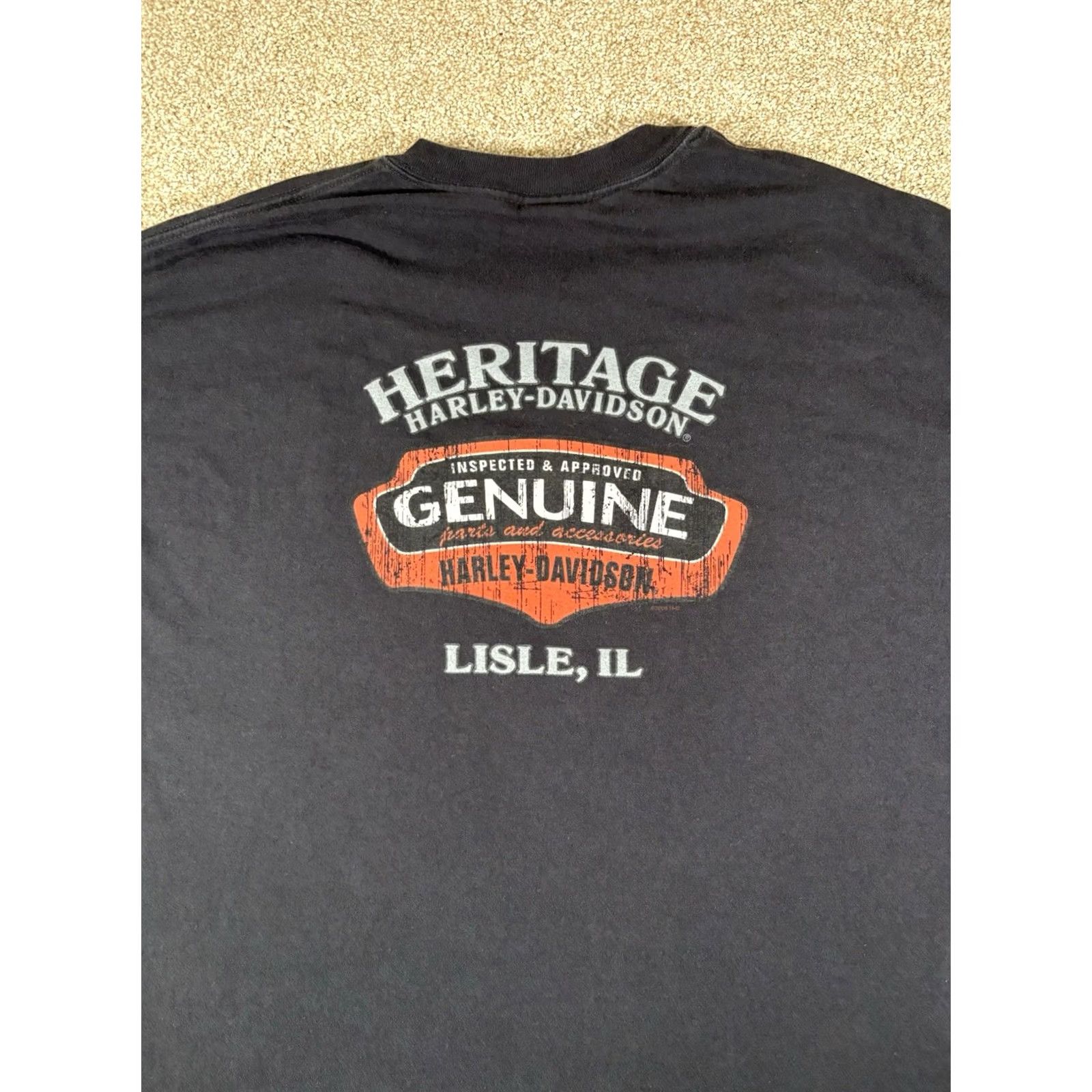 Harley Davidson Harley-Davidson Shirt Mens 2XL Black Short Sleeve Double Sided Logo Lisle IL T-Shirt Biker Motorcycle Vintage No Size US XXL / EU 58 / 5 - 4 Thumbnail