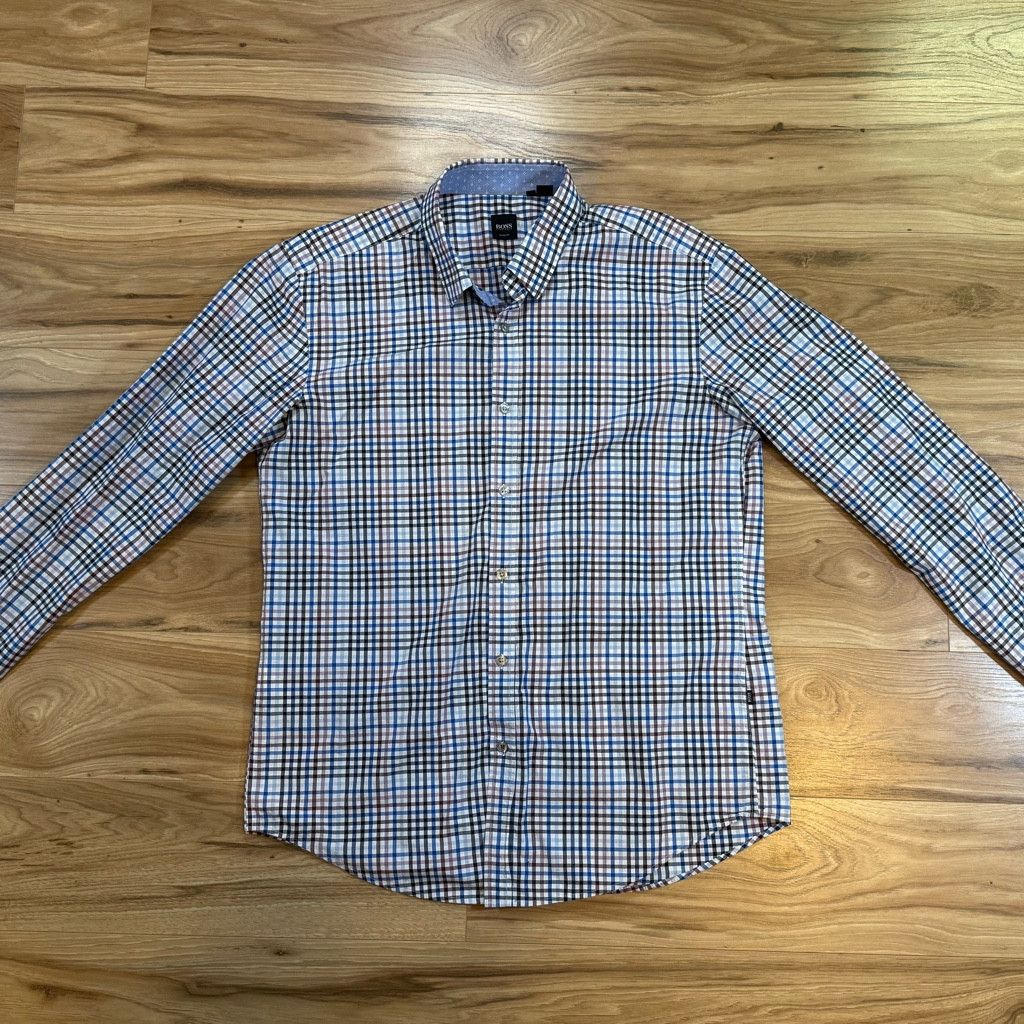 Hugo Boss Hugo Boss Slim Fit Check Shirt XL Multicolor Size 38L - 1 Thumbnail