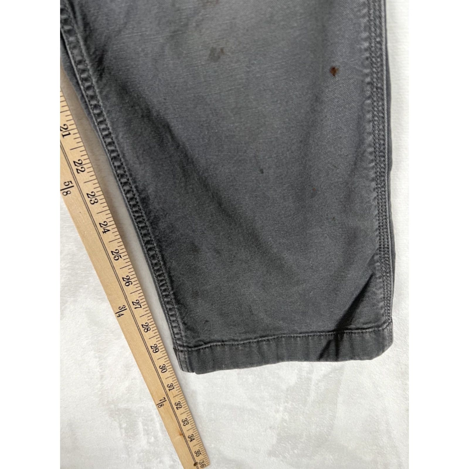 Carhartt Carhartt 34x30 Men's Relaxed Fit Canvas Pants BN2291M Gray Stained Grunge Vintage No Casual Workwear Carpenter 5-Pocket Logo Zipper Button Size US 34 / EU 50 - 7 Thumbnail