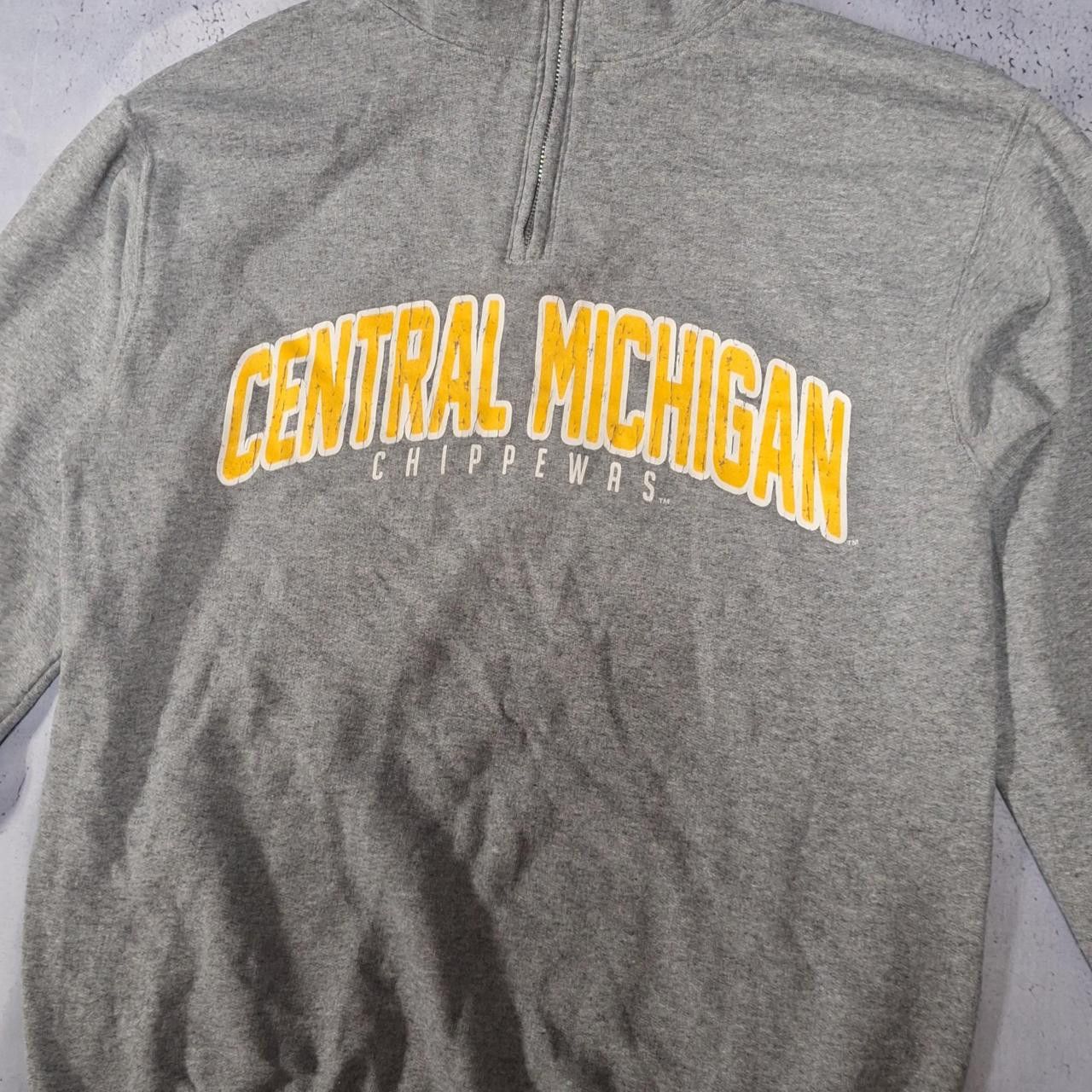 Jerzees Grey and yellow Central Michigan Chippewas quarter zip Size US S / EU 44-46 / 1 - 2 Thumbnail
