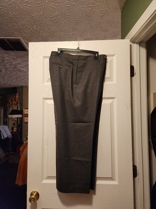 Lands' End Lands' end men's gray 100%wool dress pants size: 37/27 Size 36R - 3 Thumbnail