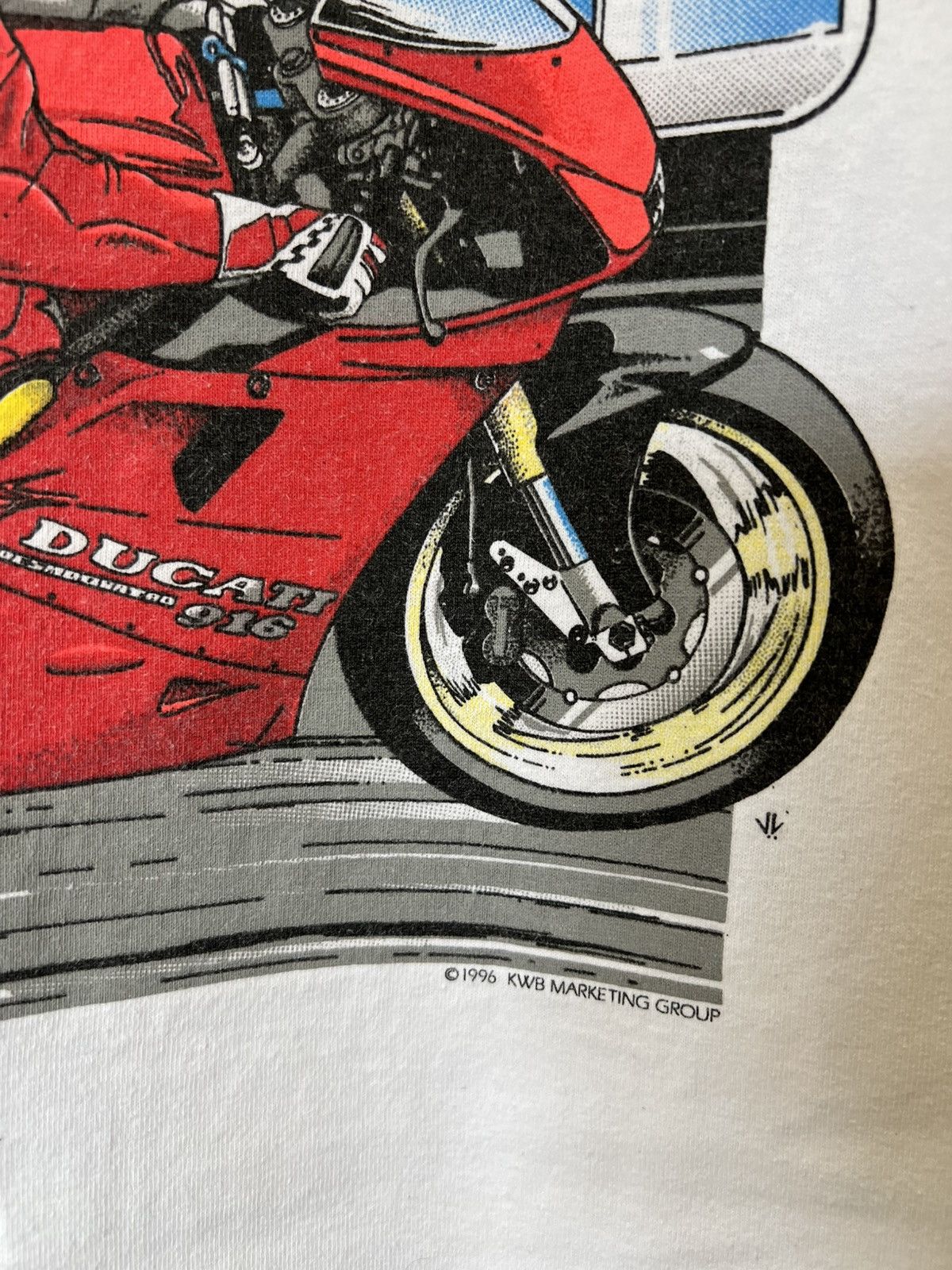 Vintage Vintage 1996 Turn One Racing T Shirt Tee The Art Of Italian Size US L / EU 52-54 / 3 - 9 Thumbnail