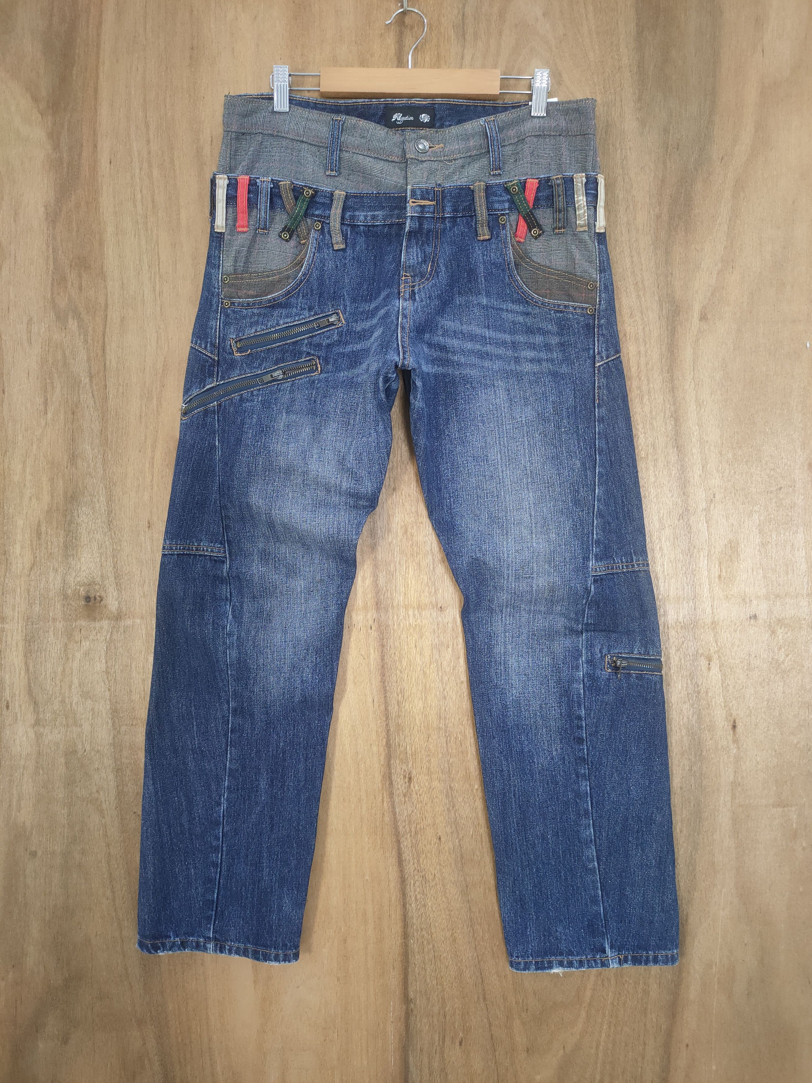 Japanese Brand VINTAGE SUGGESTIONS DOUBLE WAIST BAGGY CARGO PANTS Size US 33 - 1 Thumbnail