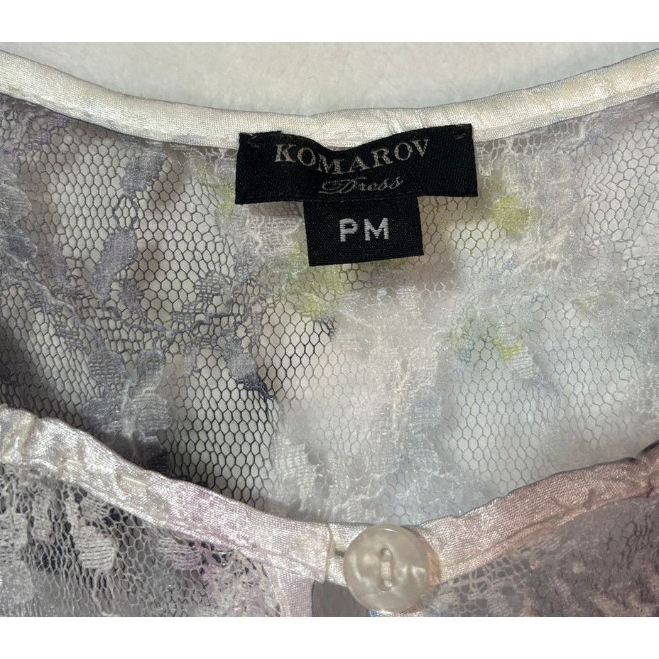 Other KOMAROV Women’s PETITE Chiffon Lace & Charmeuse Dress | M Size M / US 6-8 / IT 42-44 - 8 Thumbnail