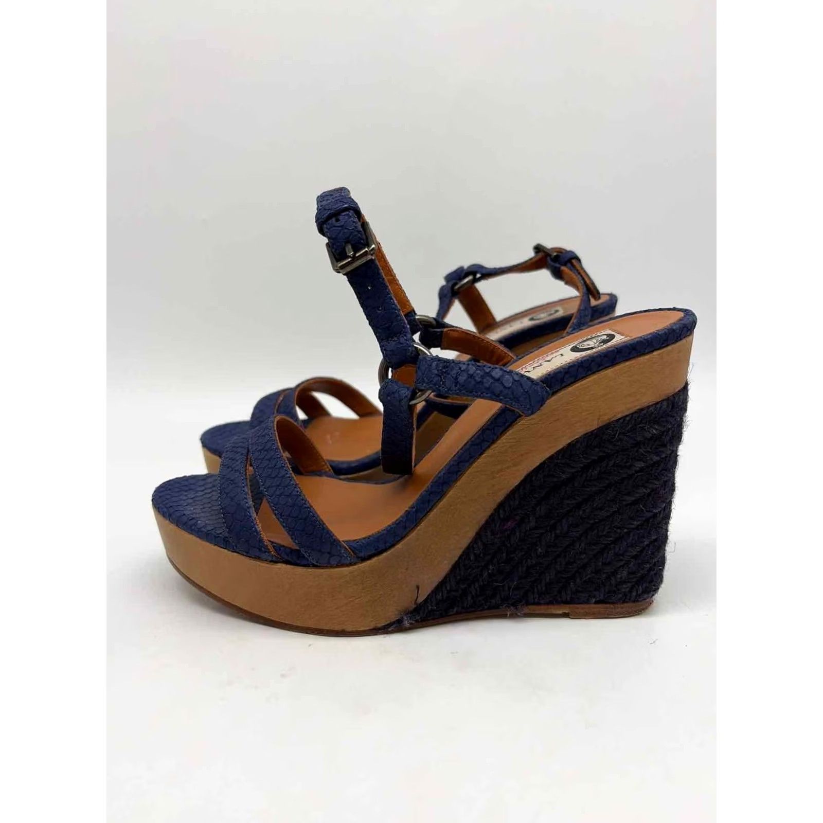 Lanvin Lanvin Wedge Heels Size 37.5 Blue Size US 8 / IT 38 - 2 Thumbnail