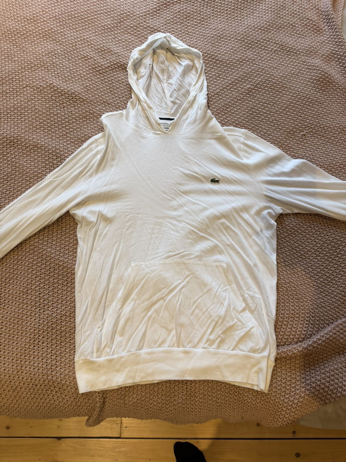 Lacoste Lacoste White Hoodie – Minimal Croc Logo Size US L / EU 52-54 / 3 - 1 Thumbnail