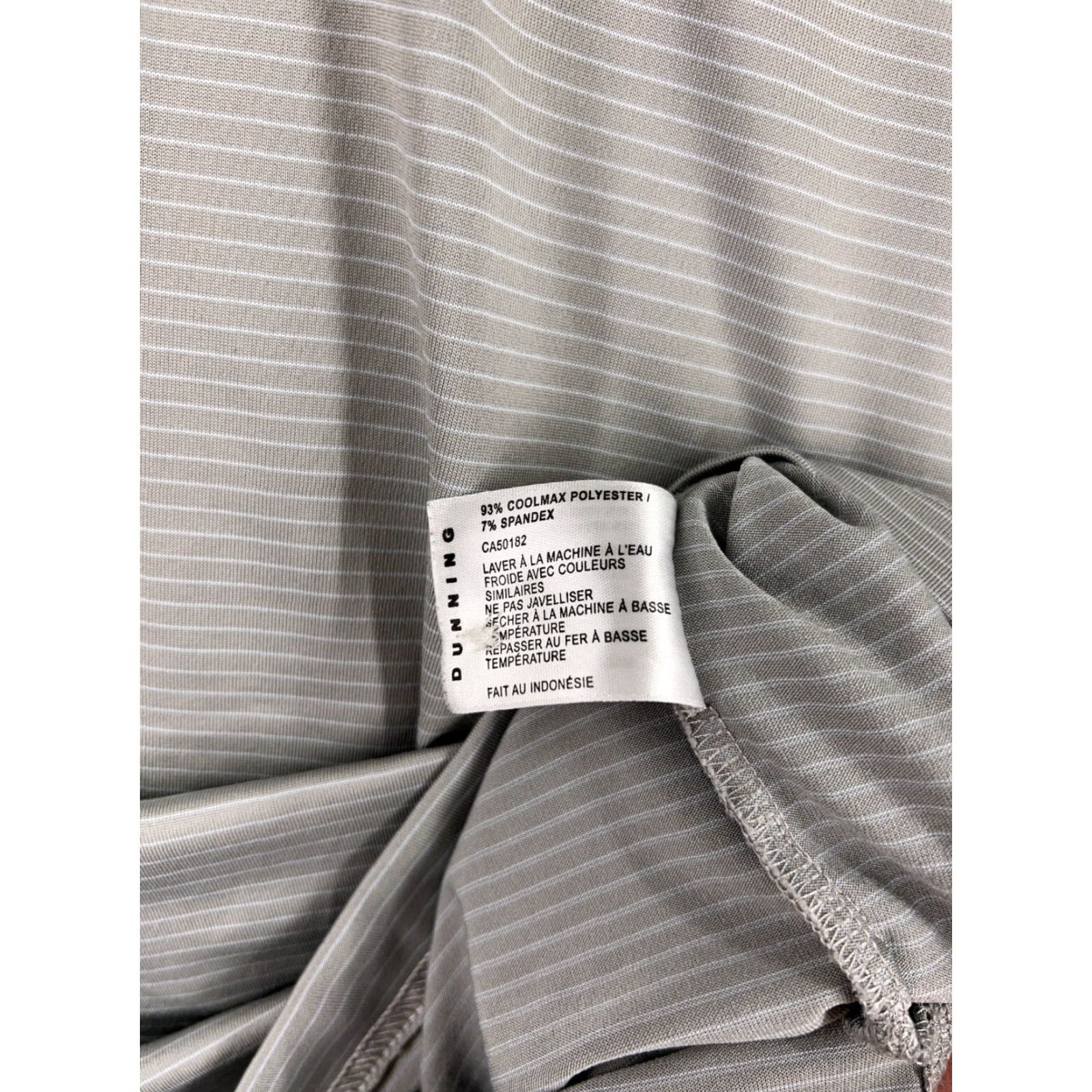 Vintage Dunning Polo Shirt Mens 2XL Gray Striped Polyester Blend Polo Shirt 2XL Blue Golf Golfers Sport American Polo Mens Size US XXL / EU 58 / 5 - 4 Thumbnail