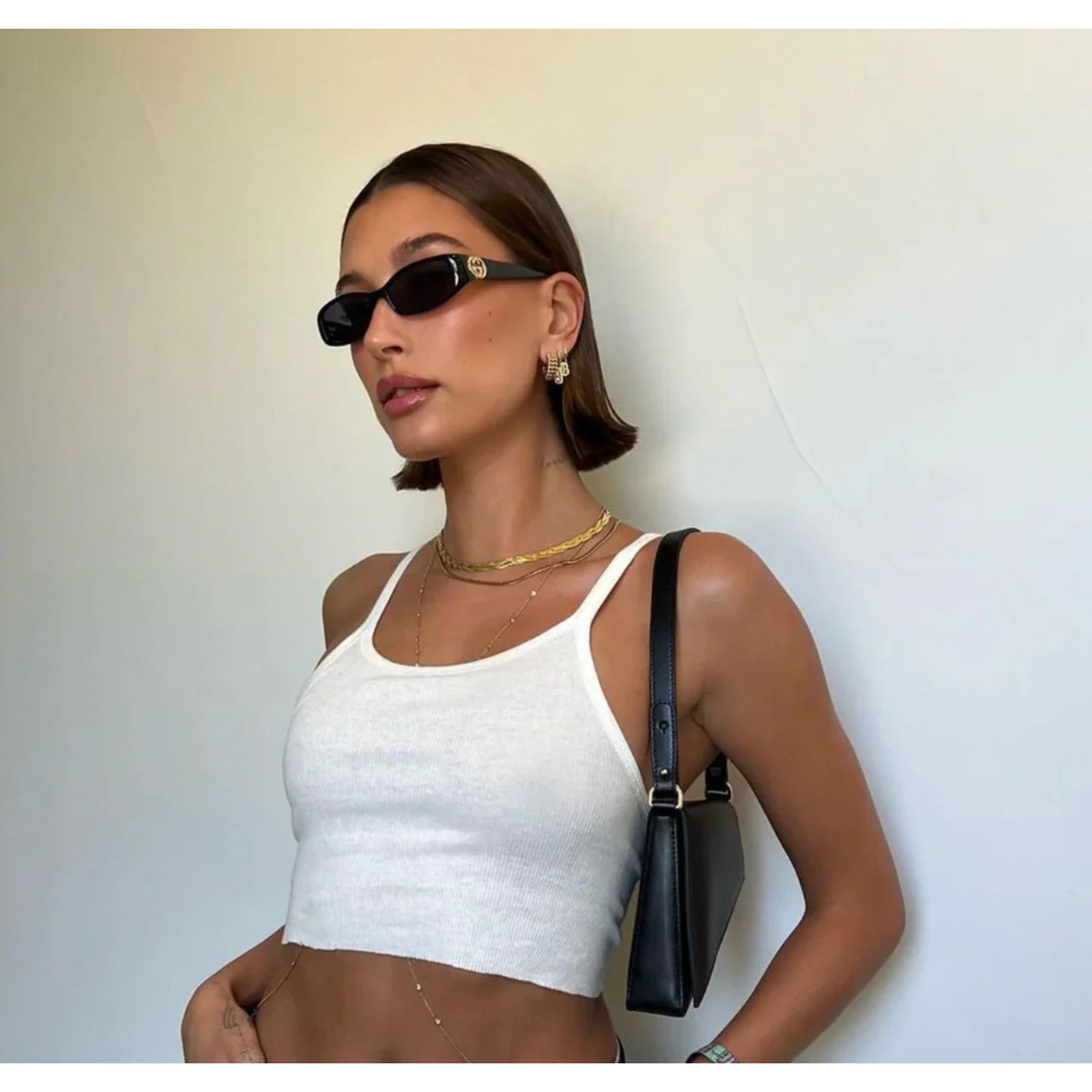 NEW Gucci GG1660S Black Slim Oval Logo Sunglasses