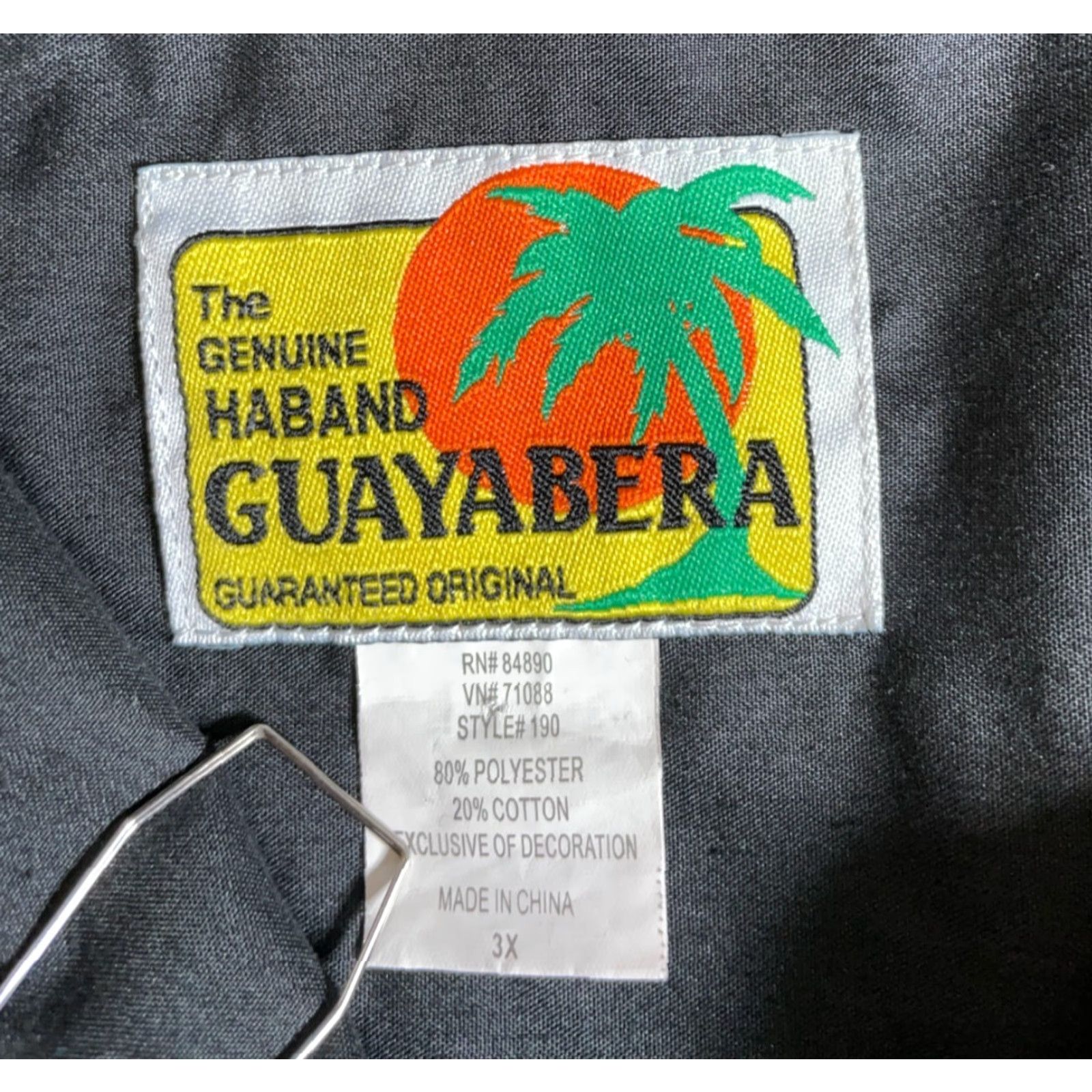 Haband VINTAGE Haband Guayabera Pocket Shirt Men's 3X Black Cotton Blend Zip Up Cuban Tony Soprano Shirt Size US XXL / EU 58 / 5 - 3 Thumbnail