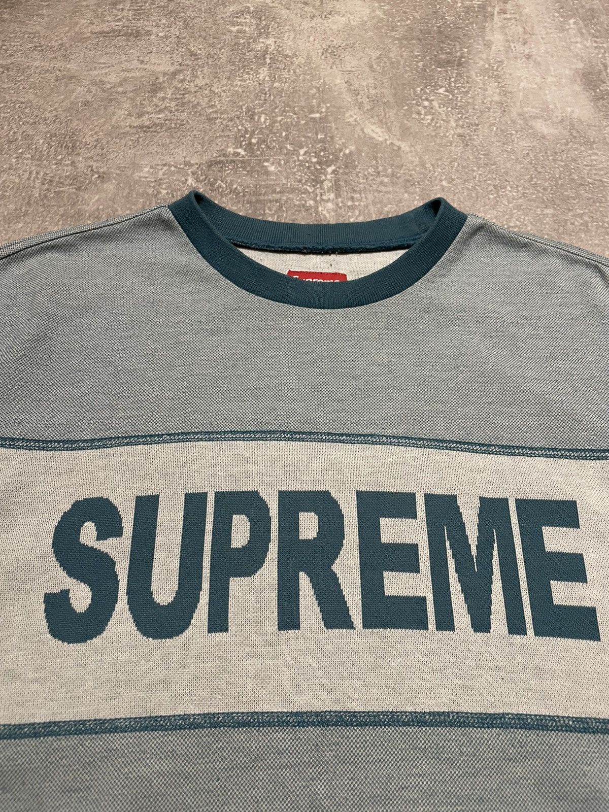Supreme Supreme Tonal Stripe Logo Crewneck Light Sweater Size US M / EU 48-50 / 2 - 8 Thumbnail