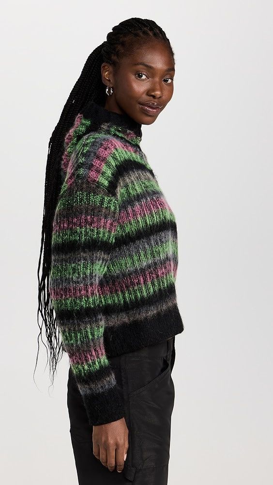 Other o1mle0424 Brushed Striped Hoodie in Multicolor Size XS / US 0-2 / IT 36-38 - 3 Thumbnail