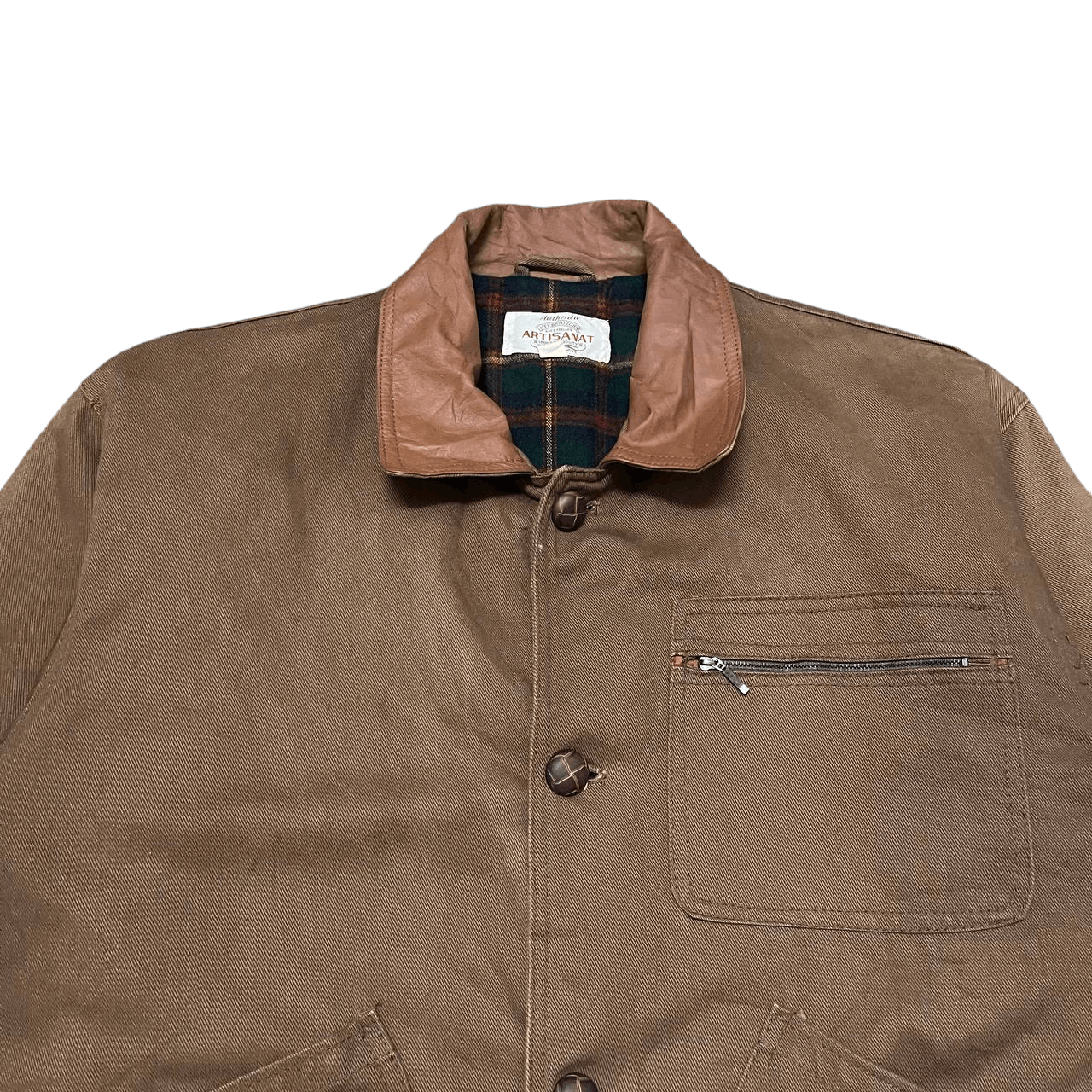 Hunter Vintage Artisanat Chore Hunting Jacket Leather Collar Size US L / EU 52-54 / 3 - 3 Thumbnail
